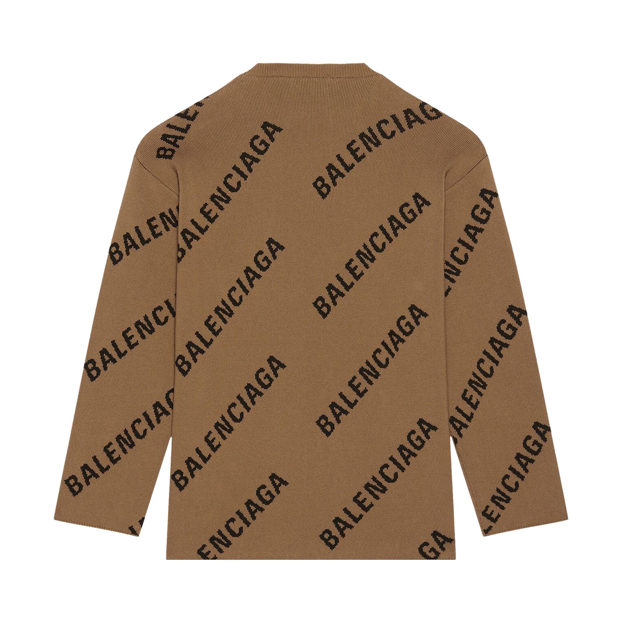 Balenciaga Allover Logo Crewneck 'Black' - 2