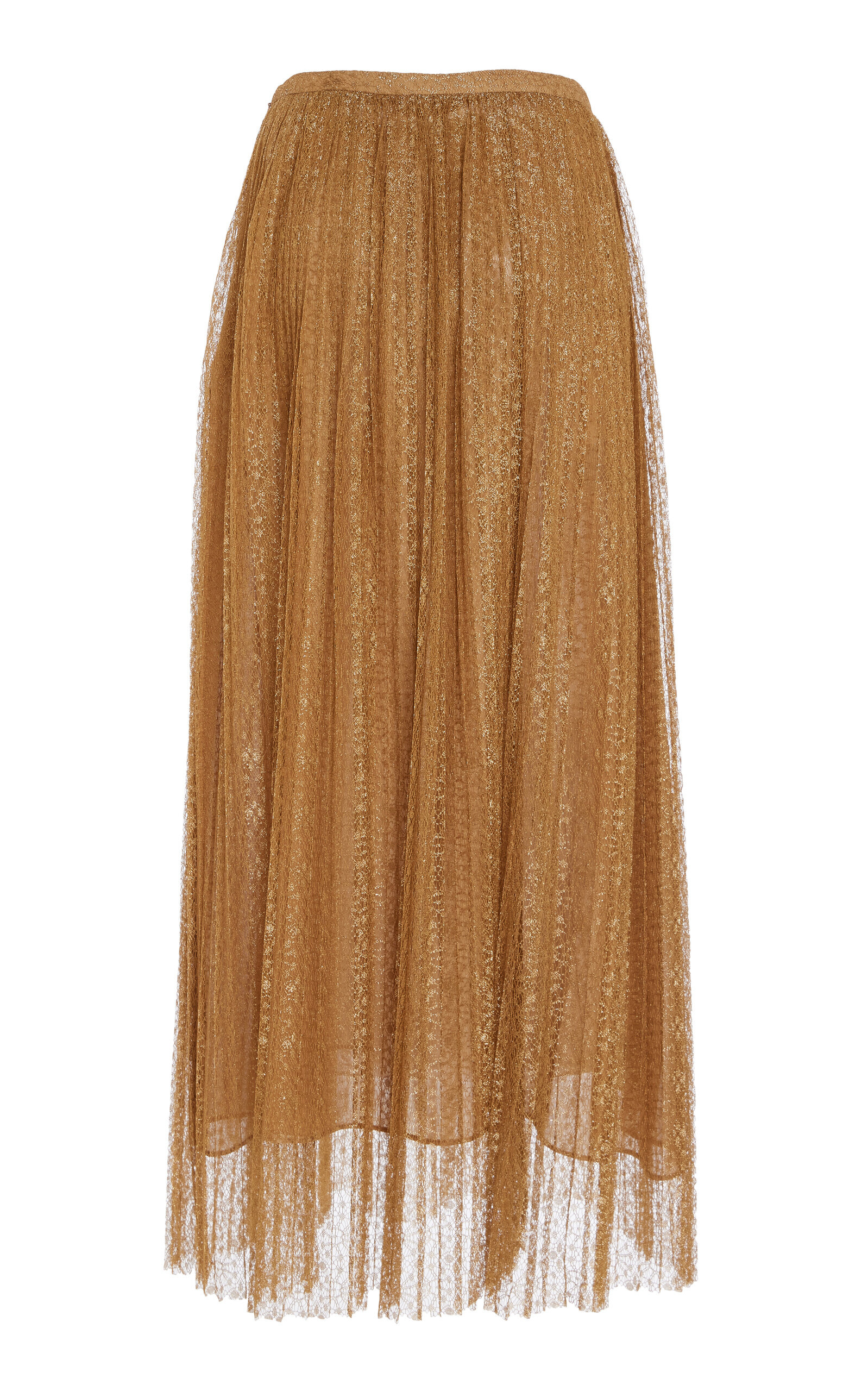 Maren Pleated Metallic Lace Skirt gold - 5