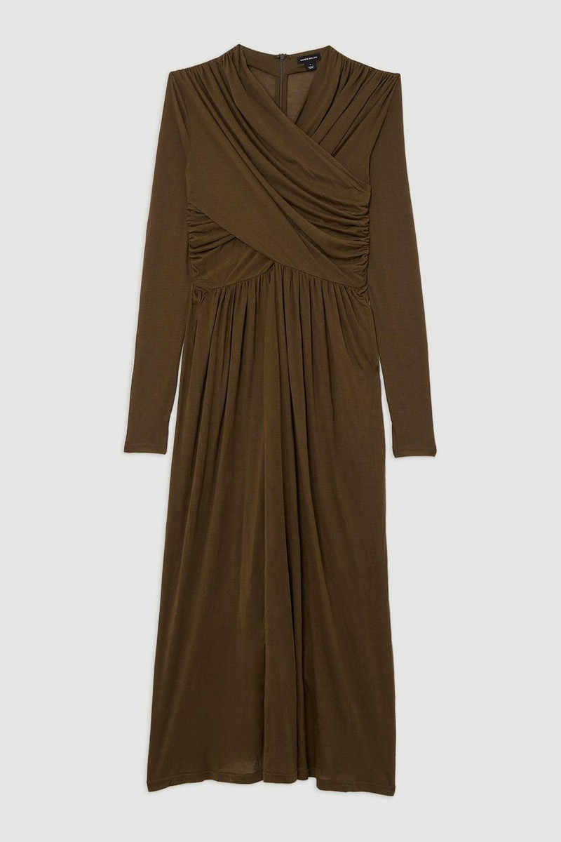 Premium Tencel Jersey Wrap Detail Midi Dress 4