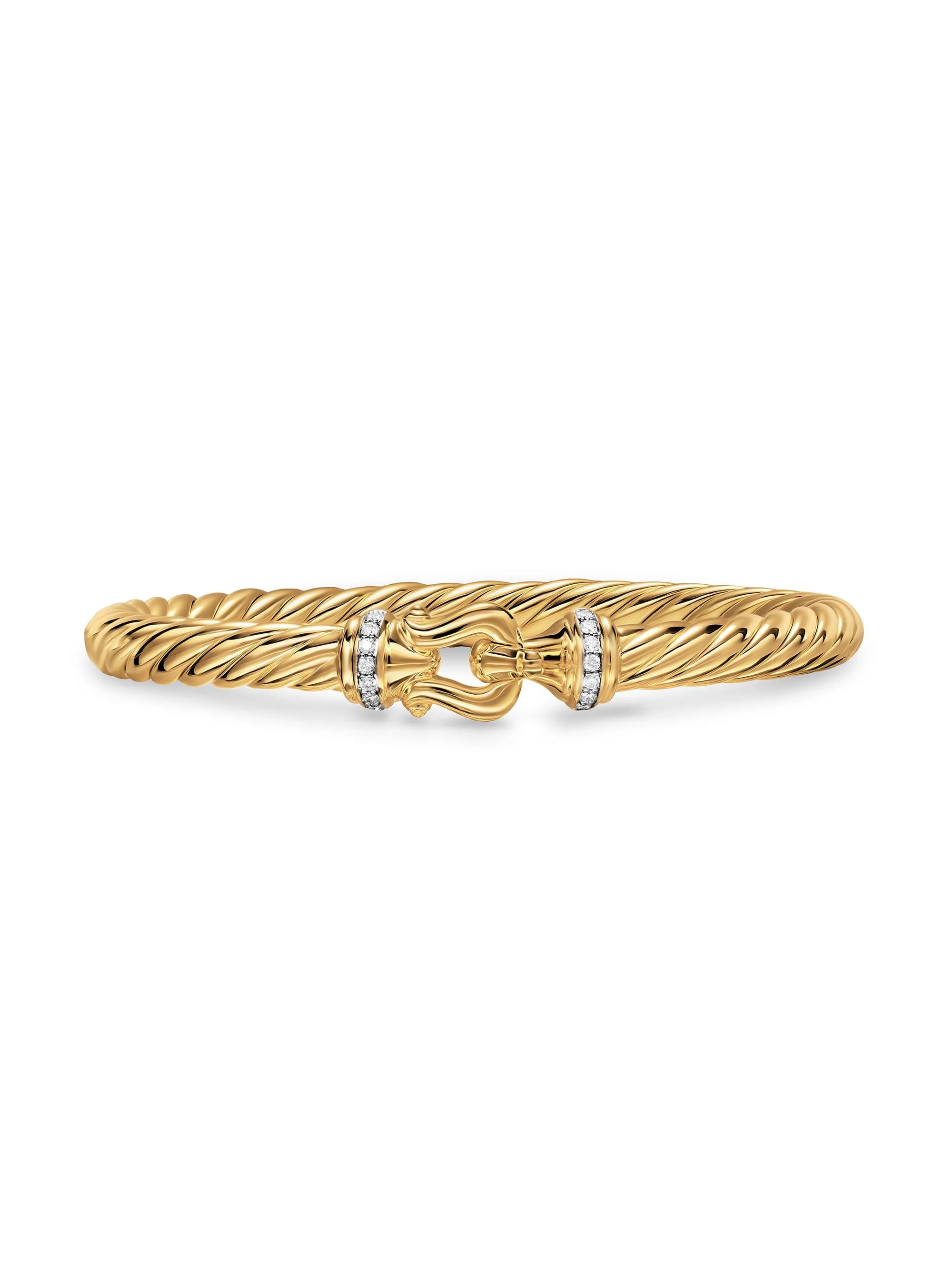 Women's Cablespira Buckle Bracelet in 18K Yellow Gold - Diamond - 1