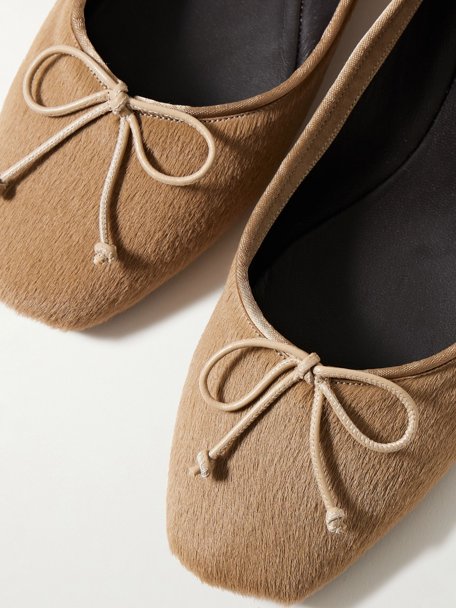 Charlotte calf hair ballet flats Beige - 4