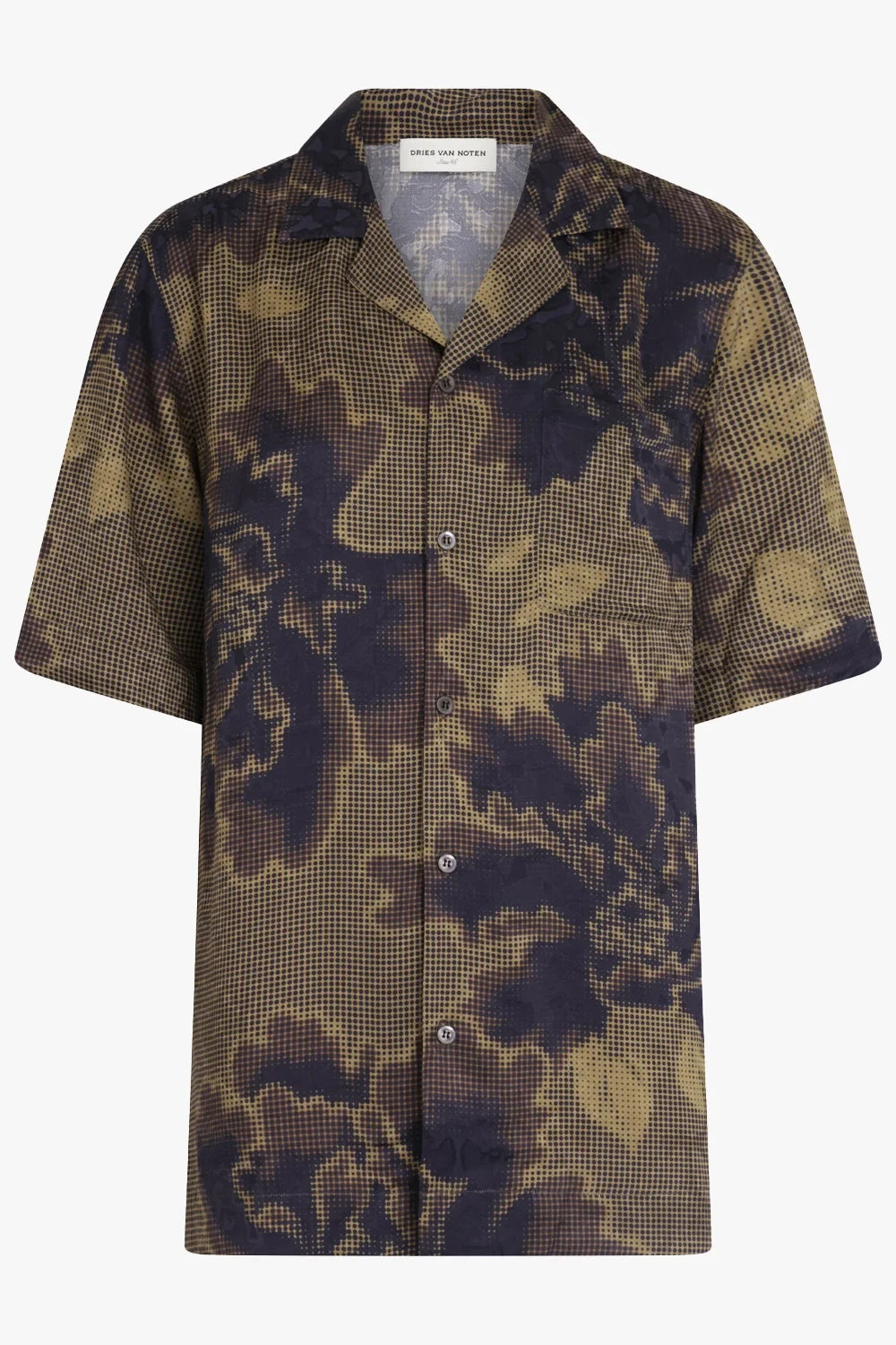 RELAXED FLORAL PRINT S/S SHIRT | BROWN - 1