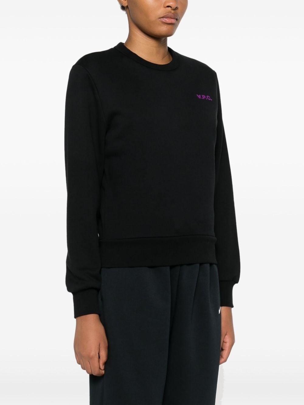 flocked-logo sweatshirt - 3