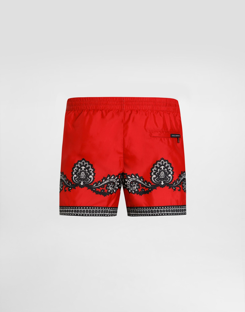 Dolce & Gabbana Short swim trunks with bandanna print outlook
