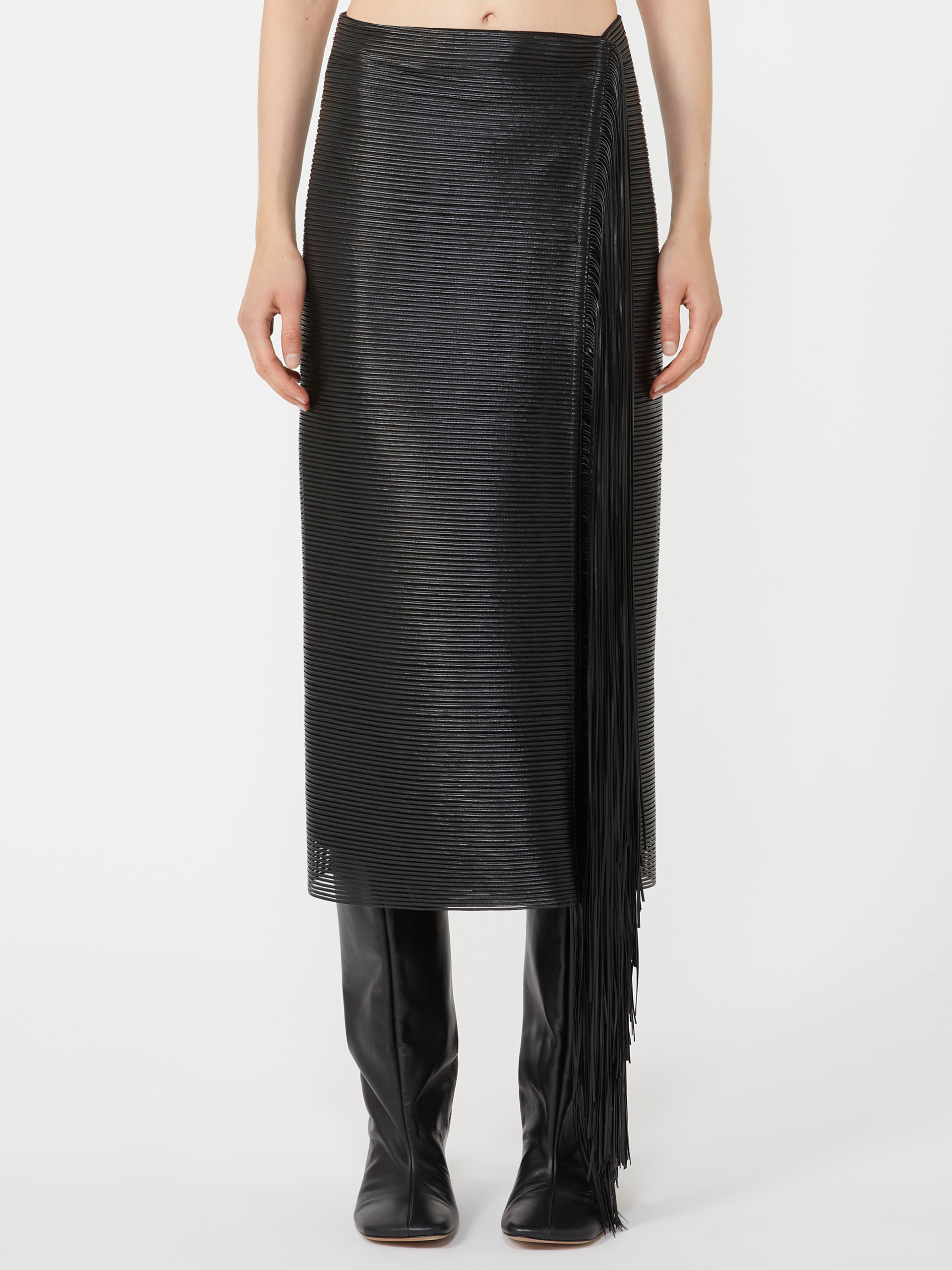 APE1234 Midi skirt with fringes - RUNWAY - 3