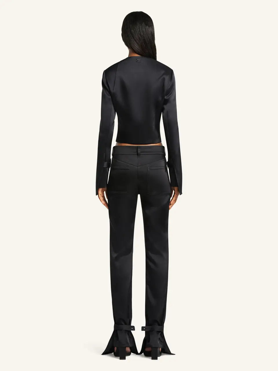 Oblique Satin Tailored Jacket - 4