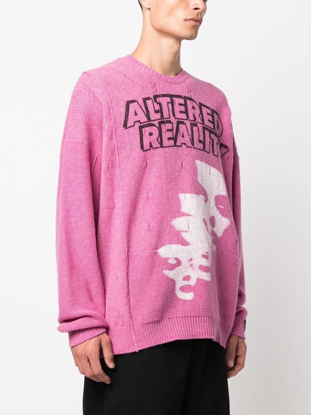 graphic-intarsia knit merino jumper - 3