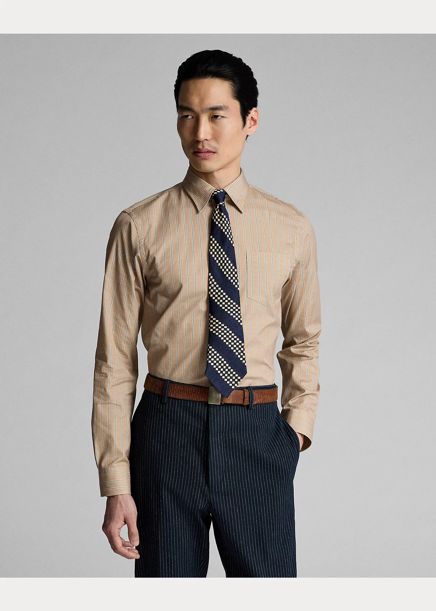 Slim Fit Stripe-Print Woven Shirt - 2