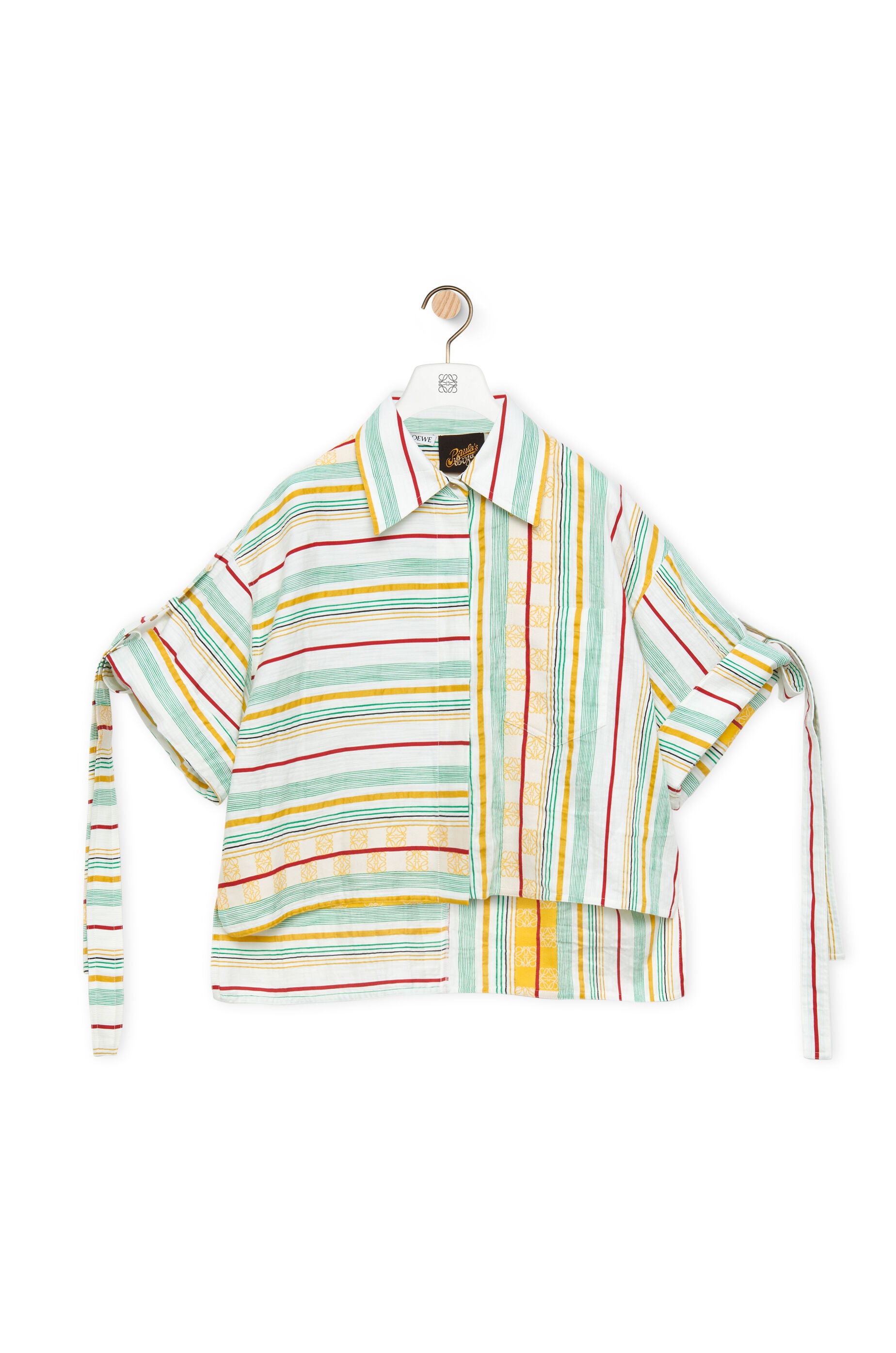 Striped workwear shirt in cotton, linen and silk - 1