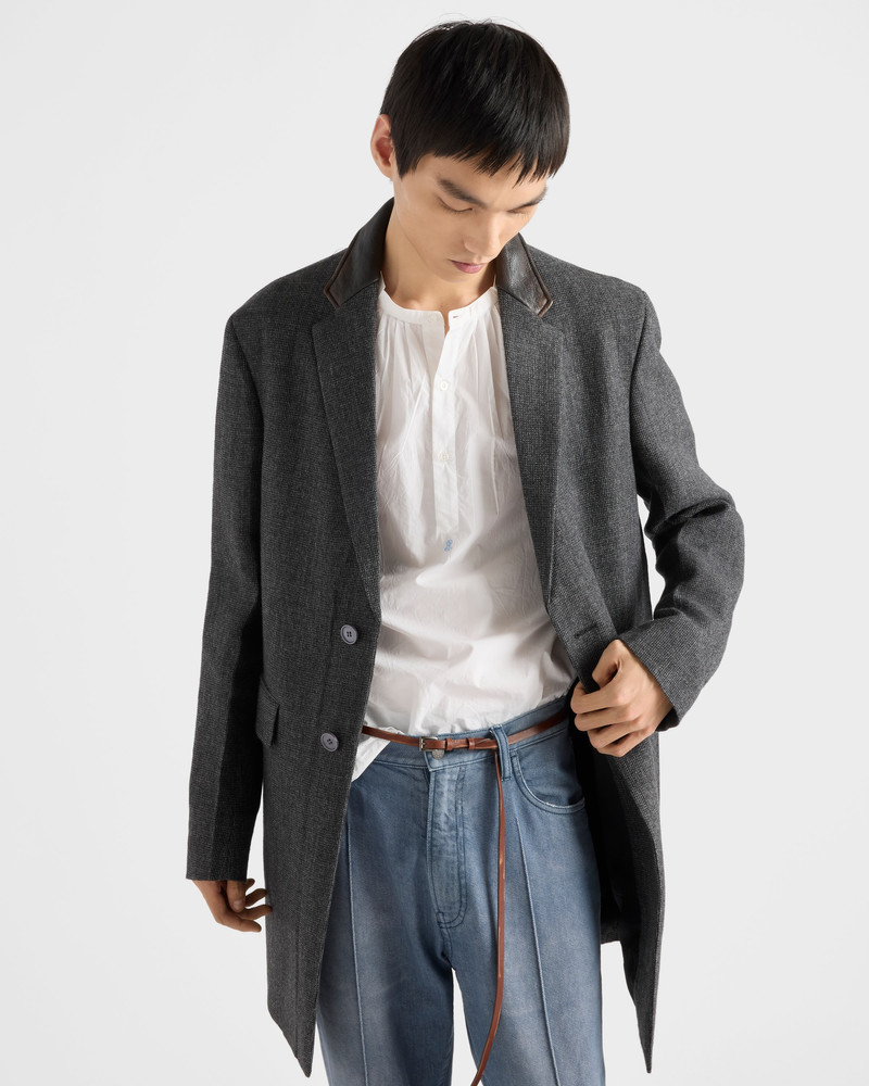 Single-breasted wool blend coat 4