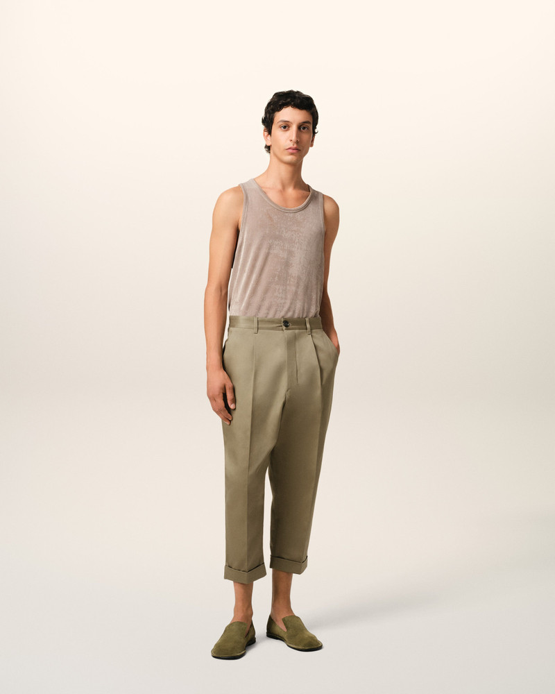 AMI Paris GREEN COTTON CARROT OVERSIZED TROUSERS outlook