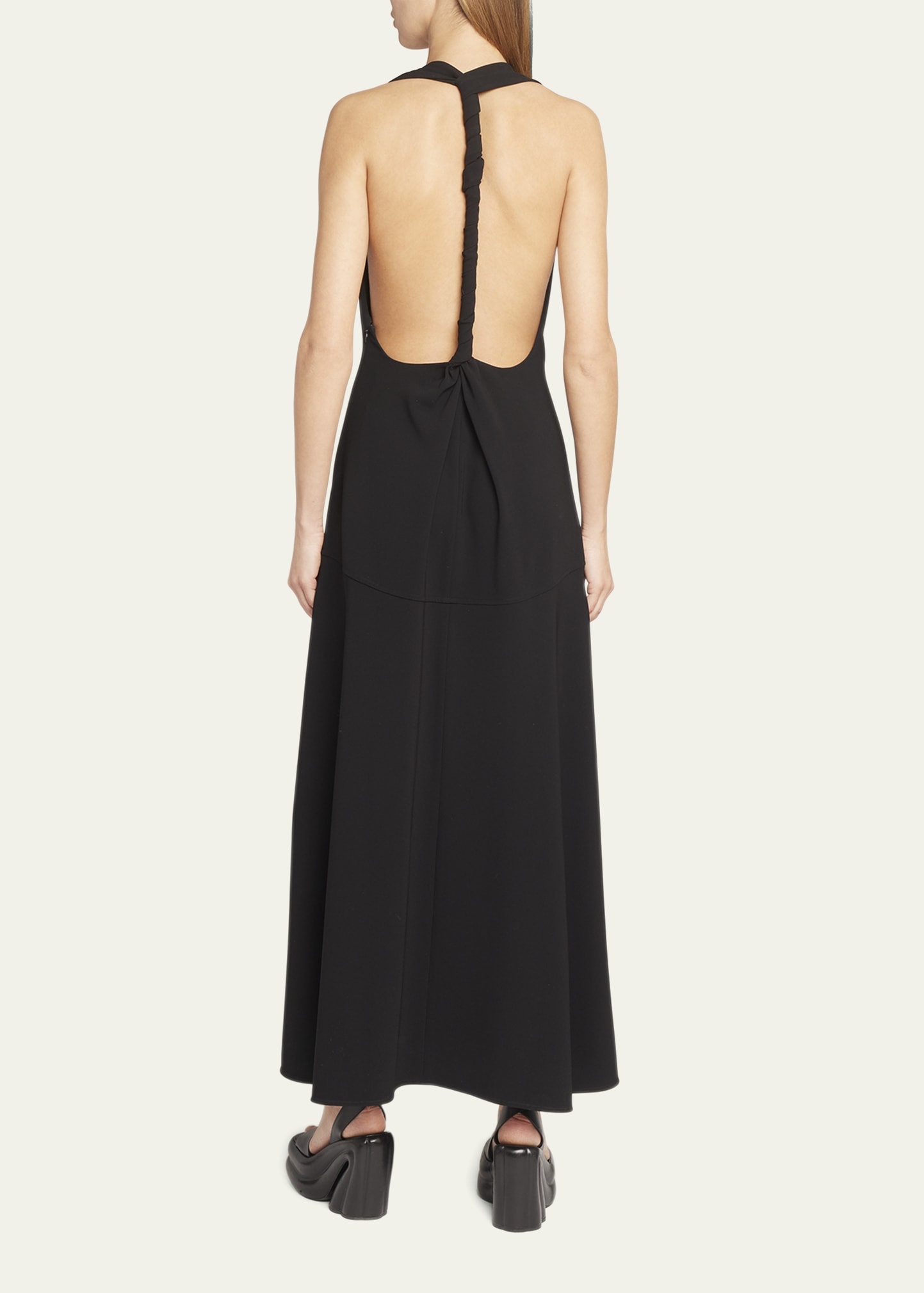 Matte Viscose Crepe Twist-Back Maxi Dress - 3