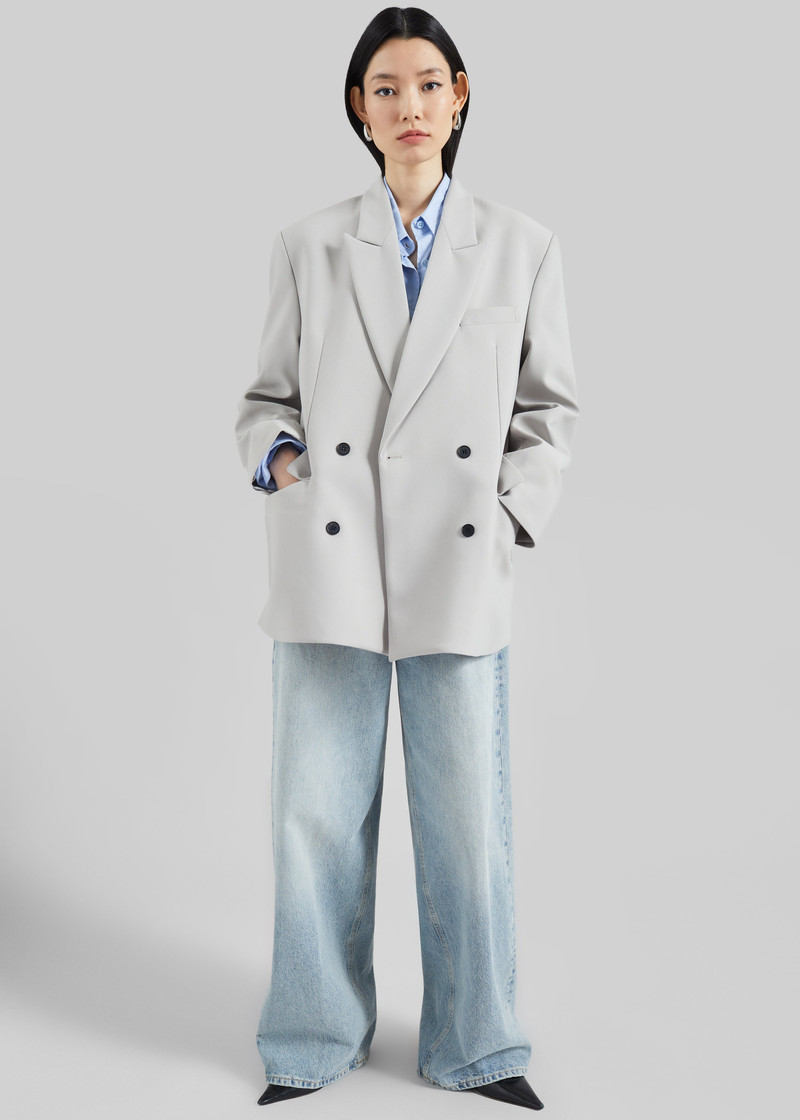 Leven Double-Breasted Blazer - Light Grey 6