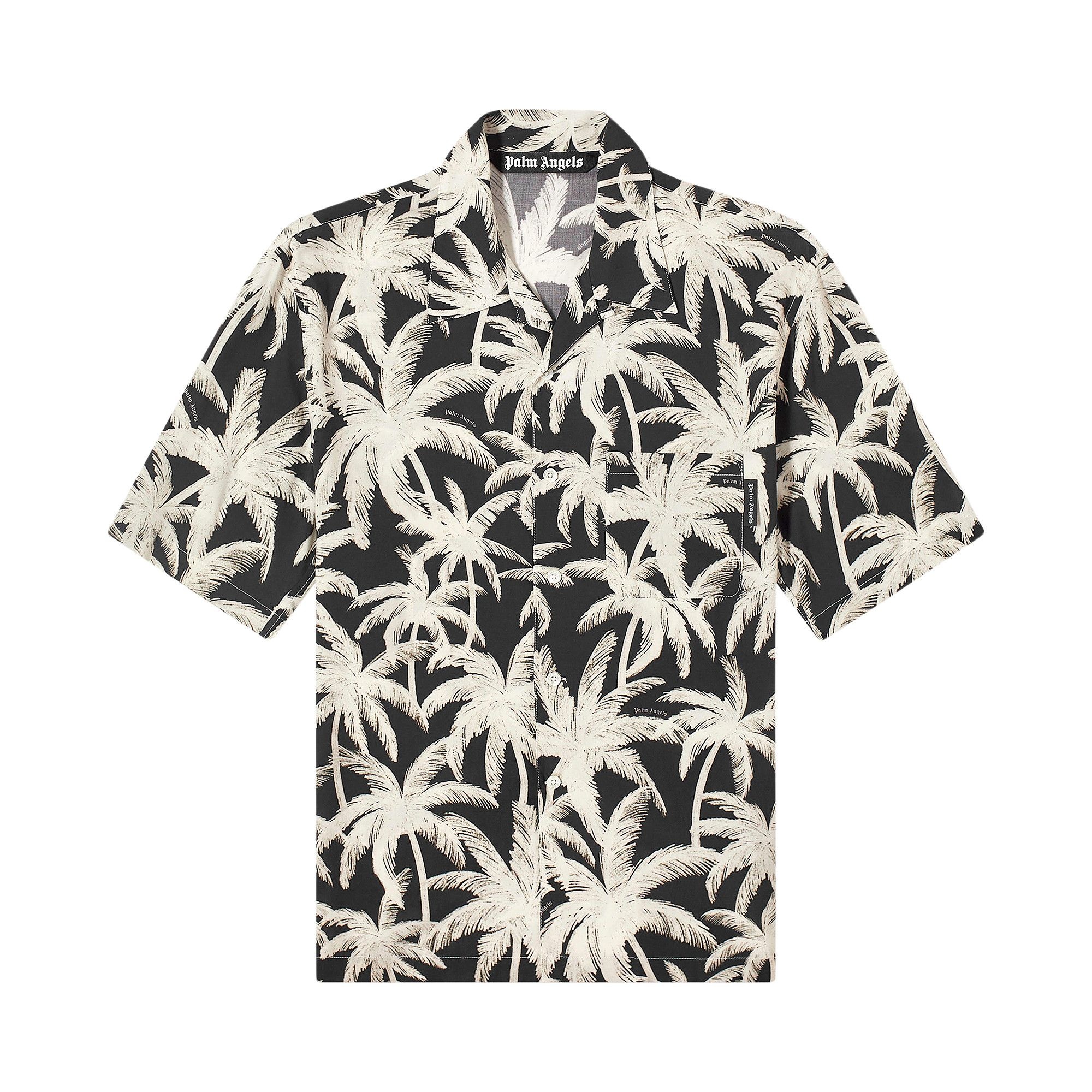 Palm Angels Palms All Over Shirt 'Black/Off White' - 1