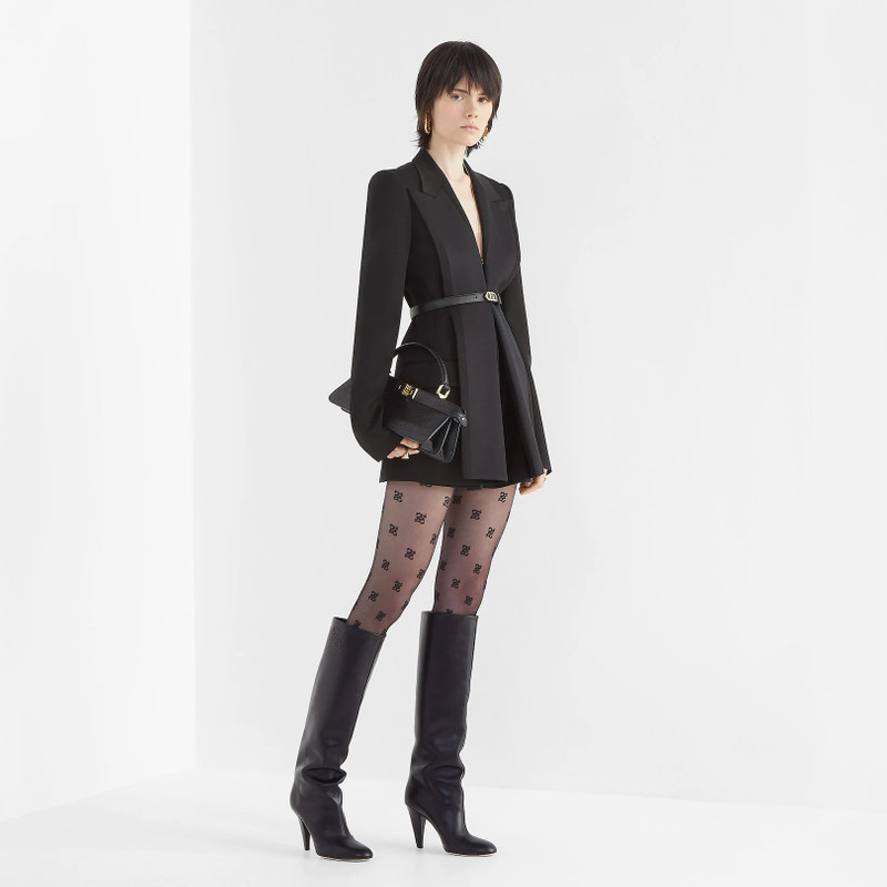FENDI Black leather, high-heeled boots outlook