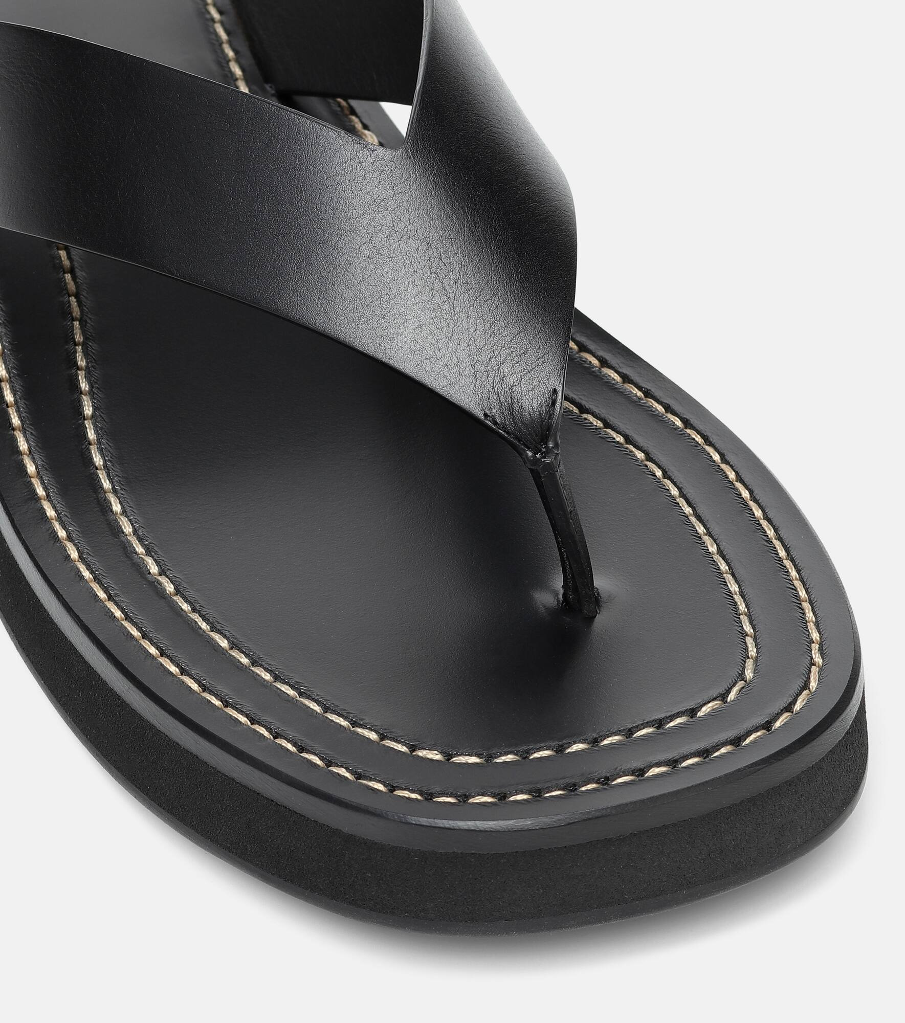 Ginza leather platform slides - 5