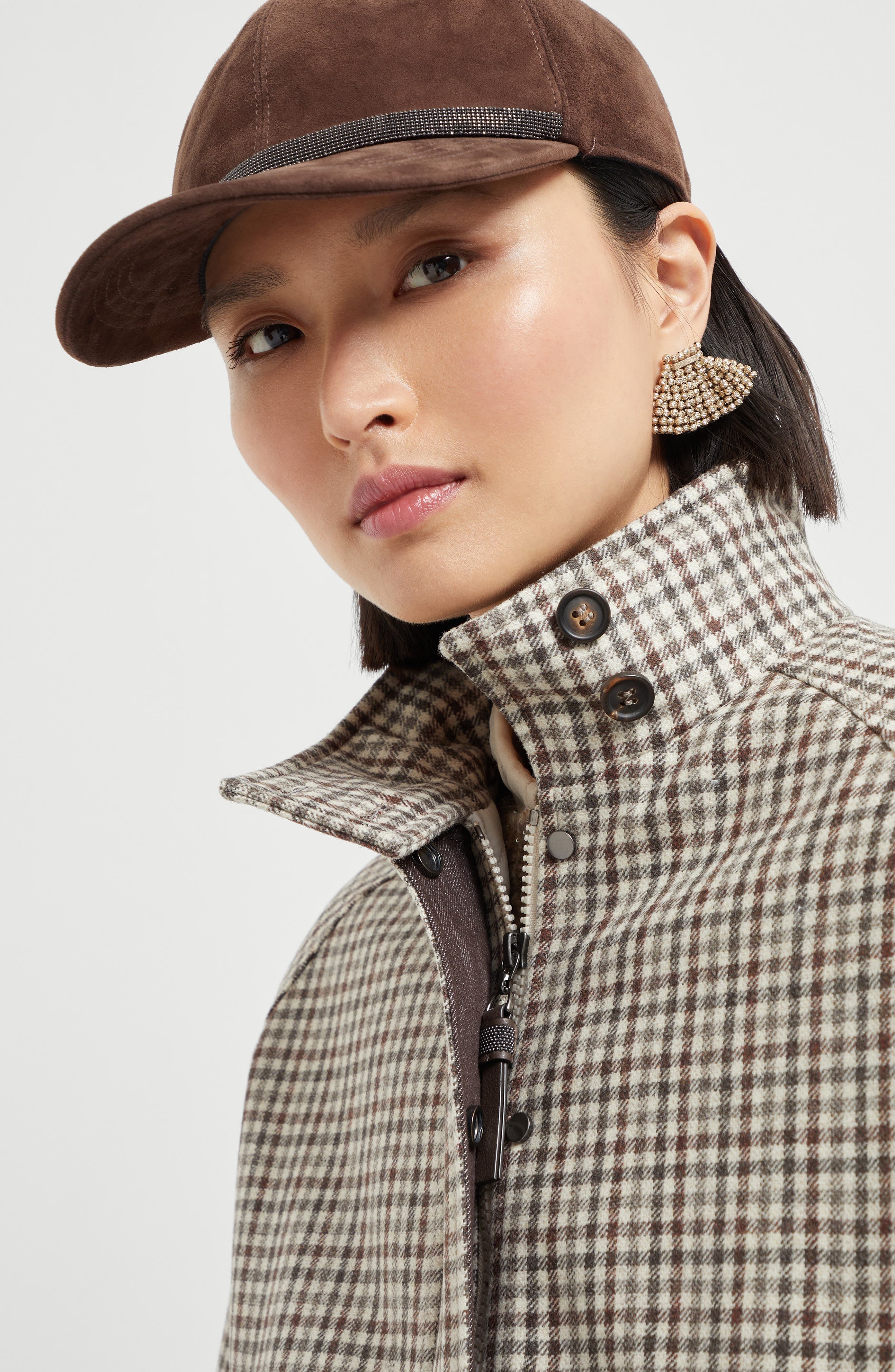 Brunello Cucinelli Checked flannel bomber jacket in Brown at Nordstrom - 4