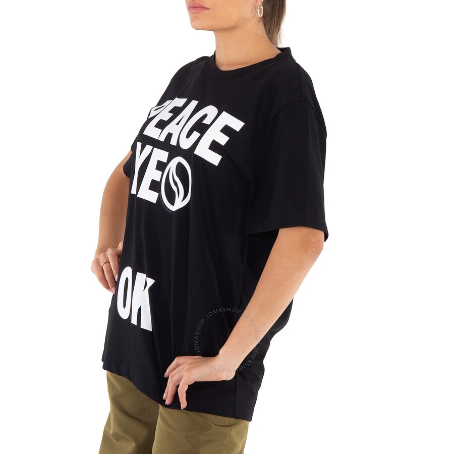 Stella McCartney Ladies Black Slogan-Print Cotton T-Shirt - 5