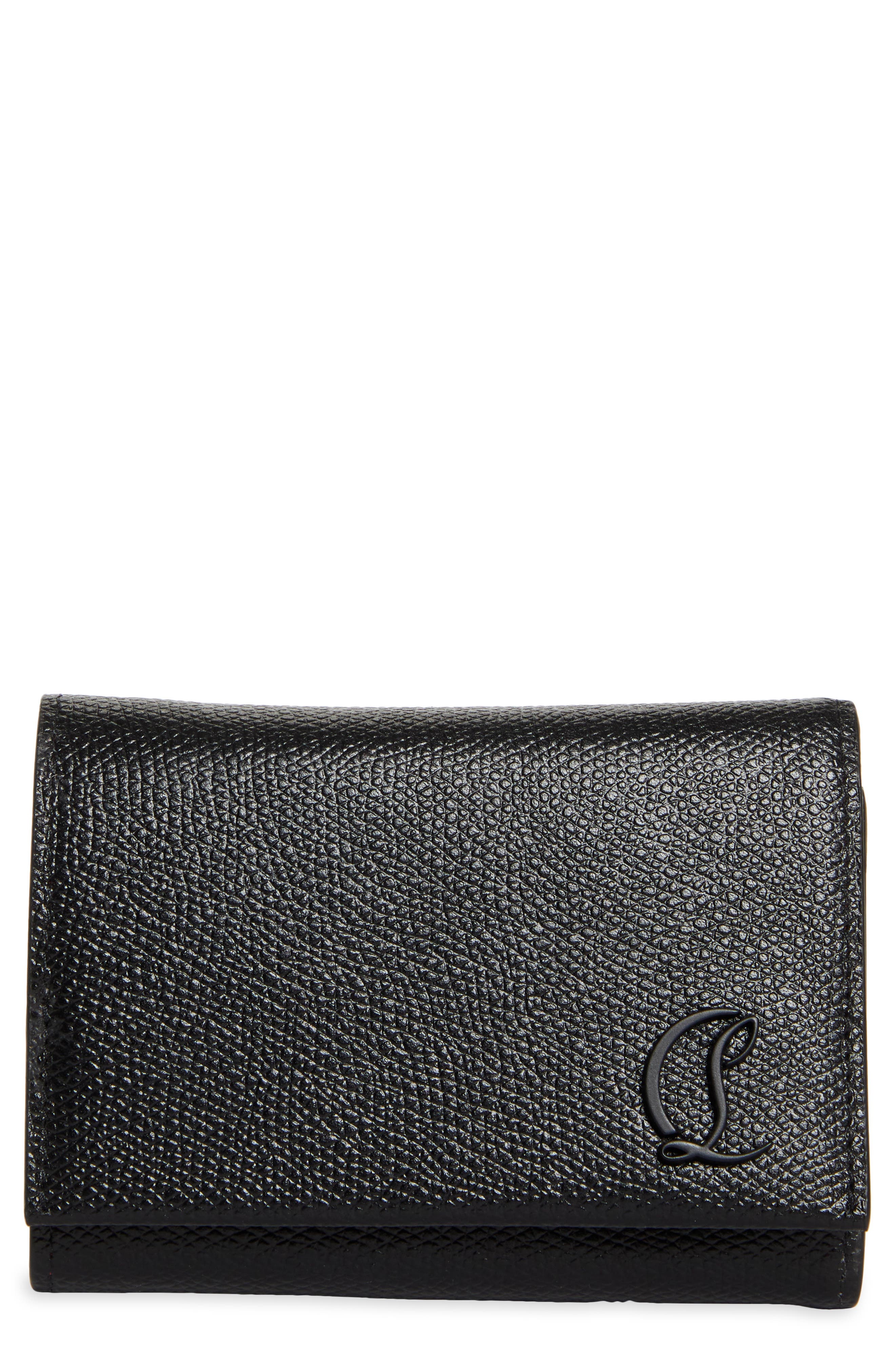 Christian Louboutin Mooncrest Compact Leather Trifold Wallet in Black at Nordstrom - 1