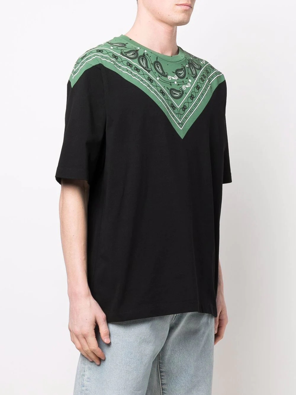 bandana-print collar T-shirt - 3