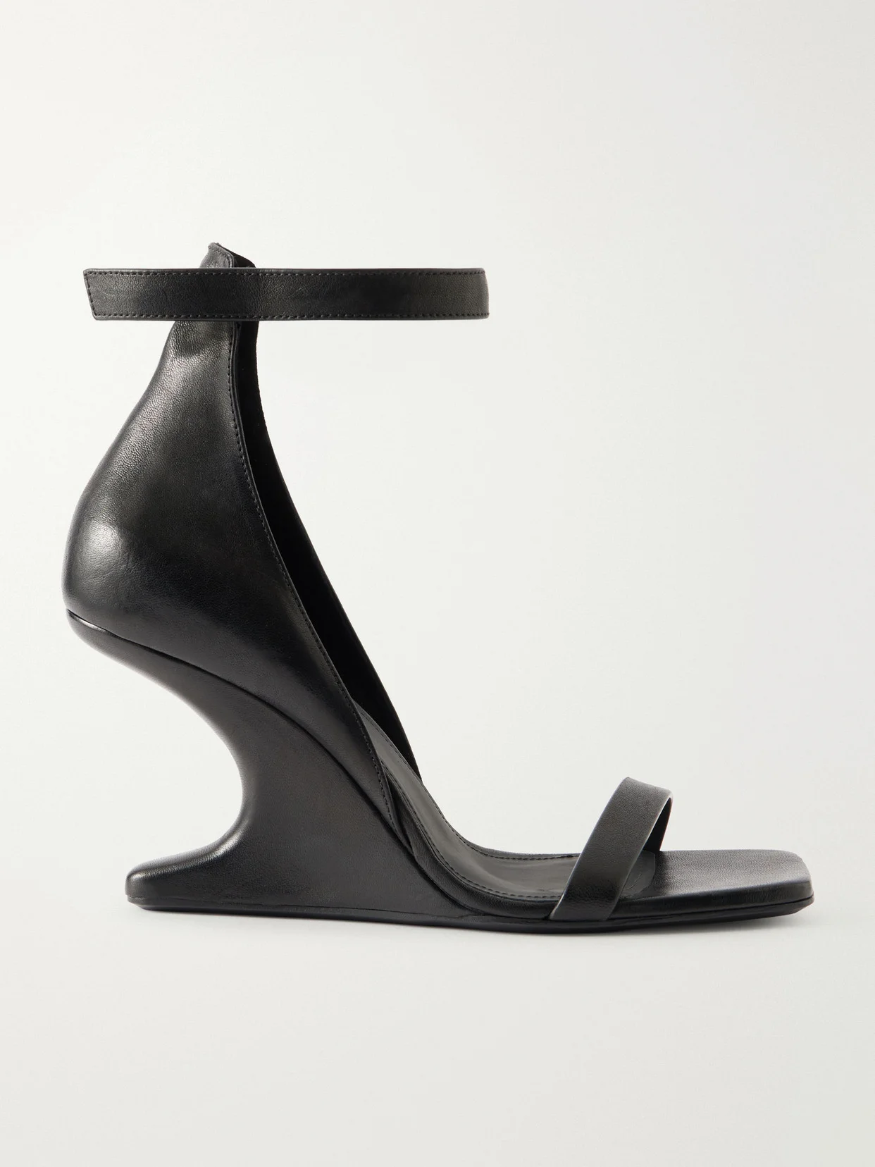 Cantilever Leather Sandals Wedge Mules - 1