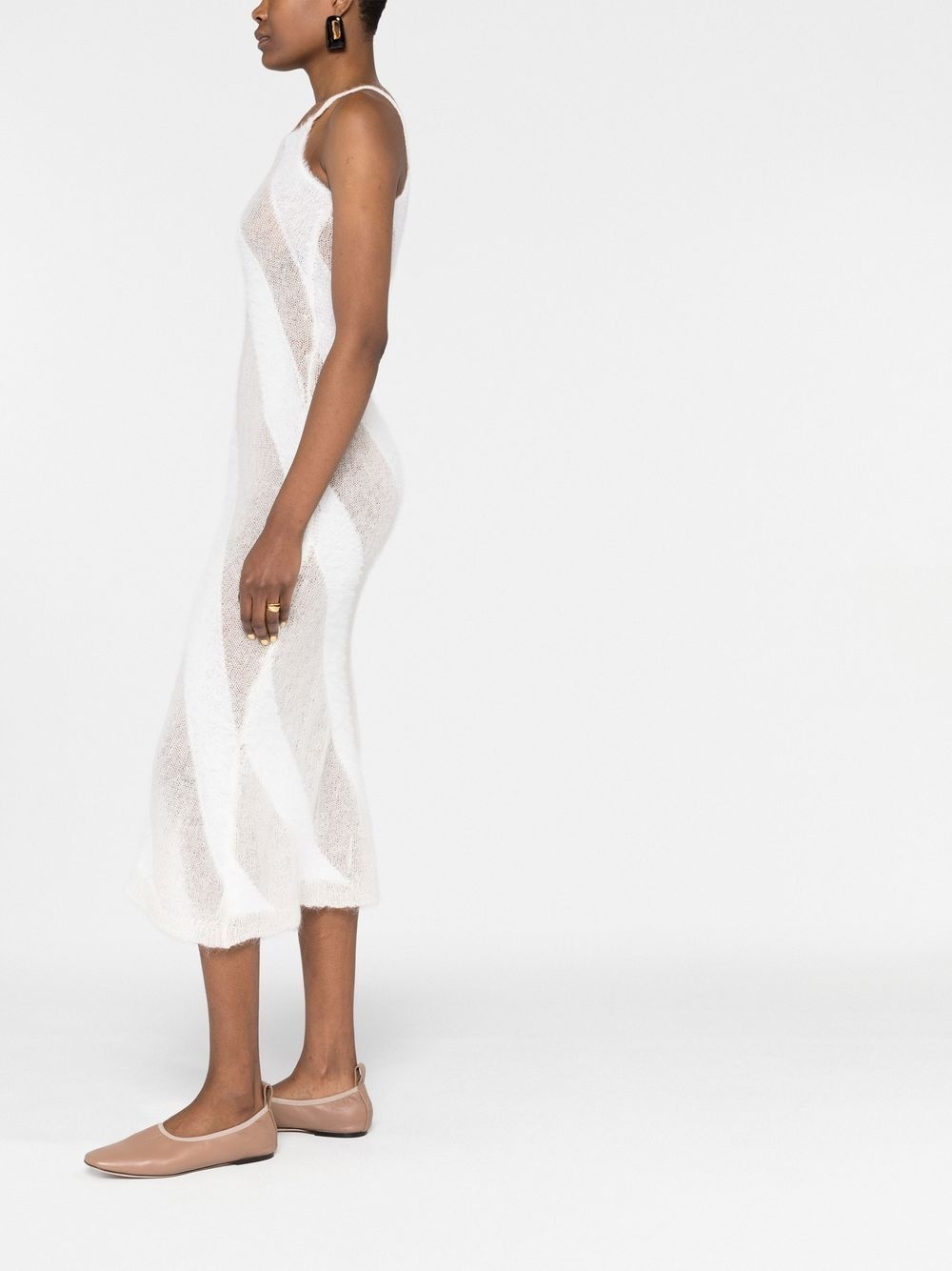 fuzzy knitted slip dress - 4