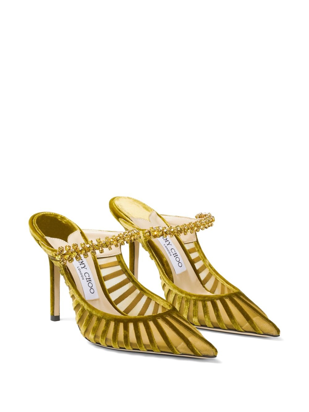 Bing 100mm crystal-embellished mules - 2