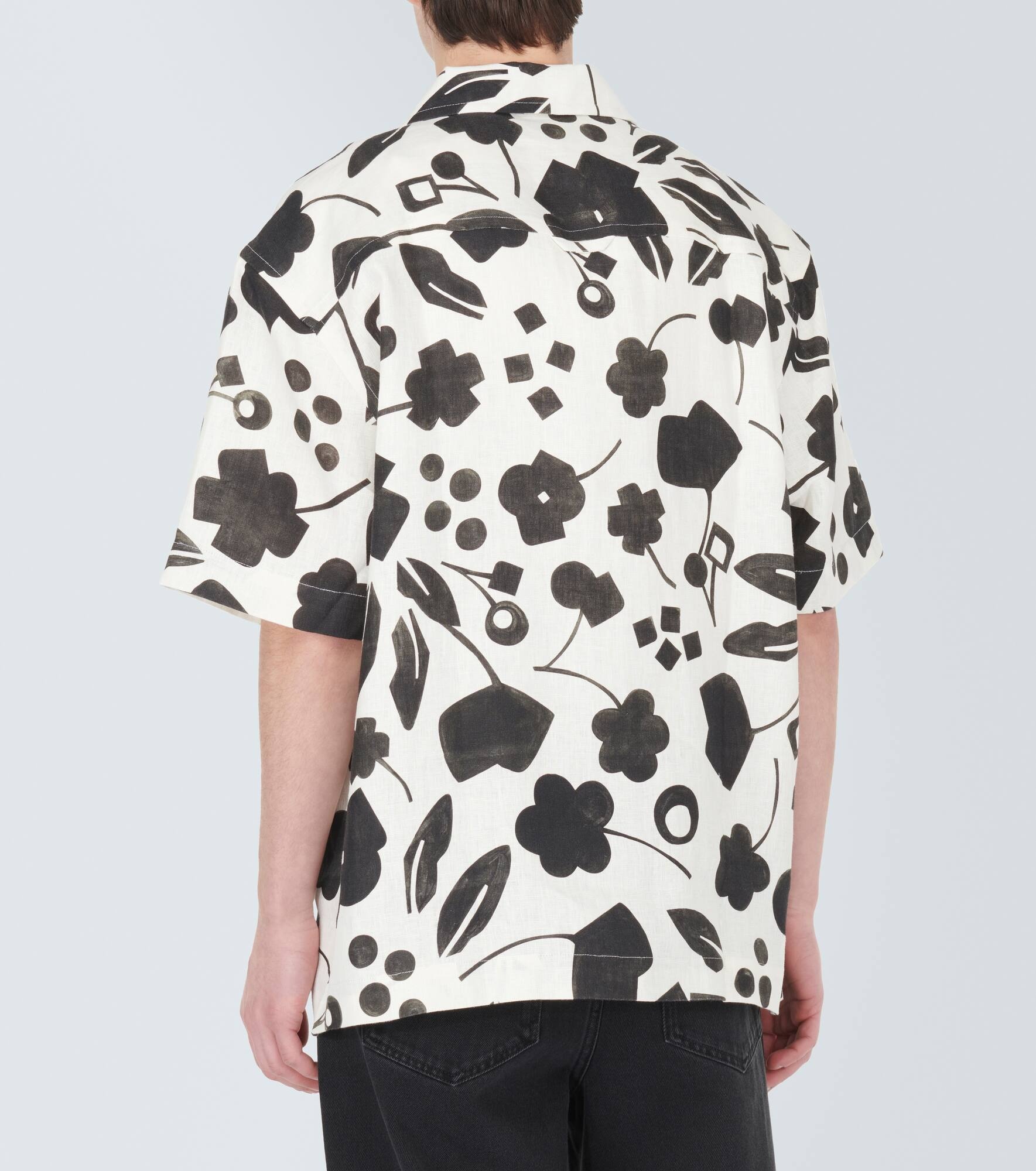 Jean printed linen shirt - 4
