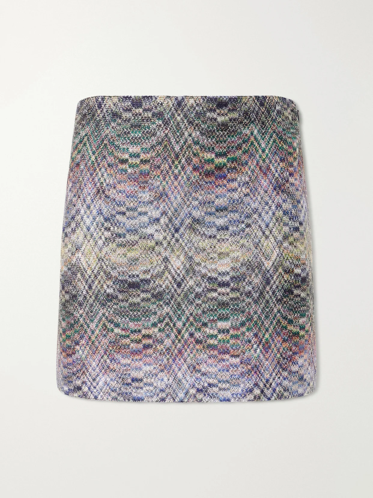 Striped Metallic Crochet-knit Mini Skirt - 1