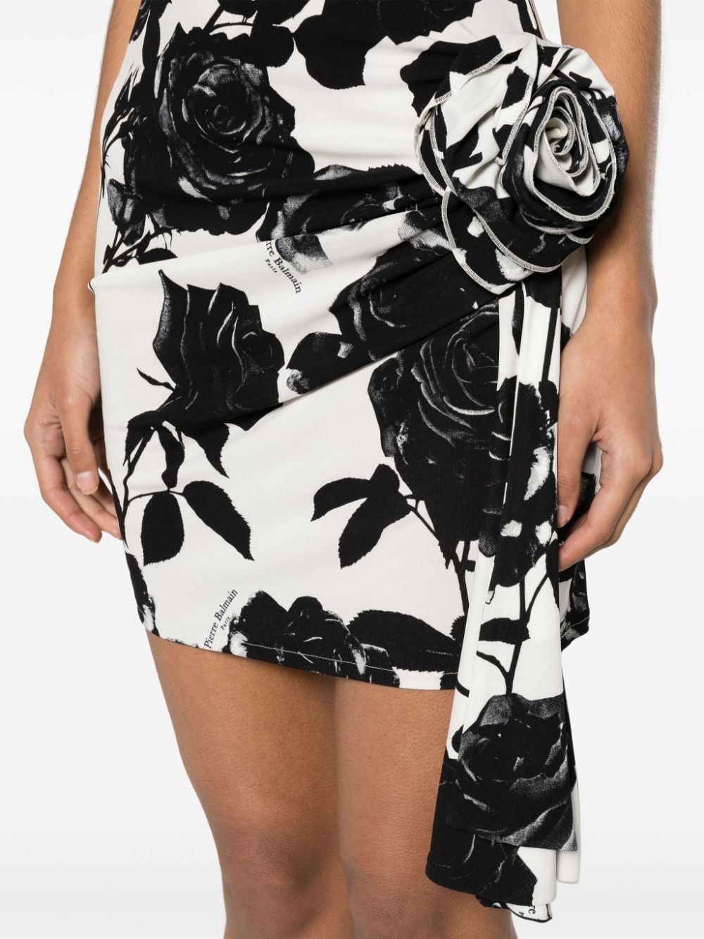 rose-print mini dress - 5