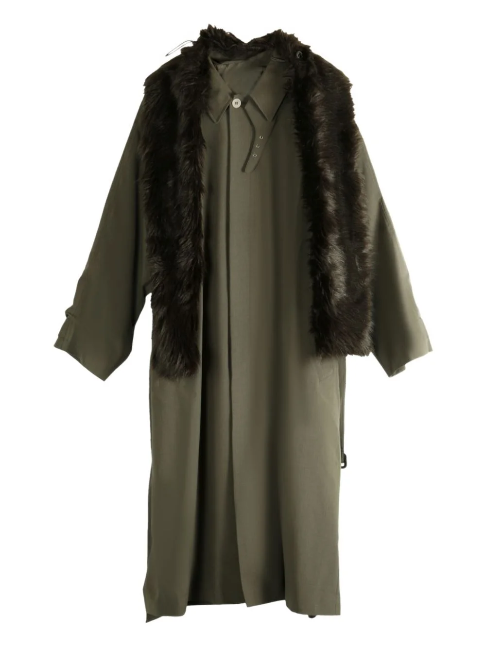 faux-fur panelled coat - 1