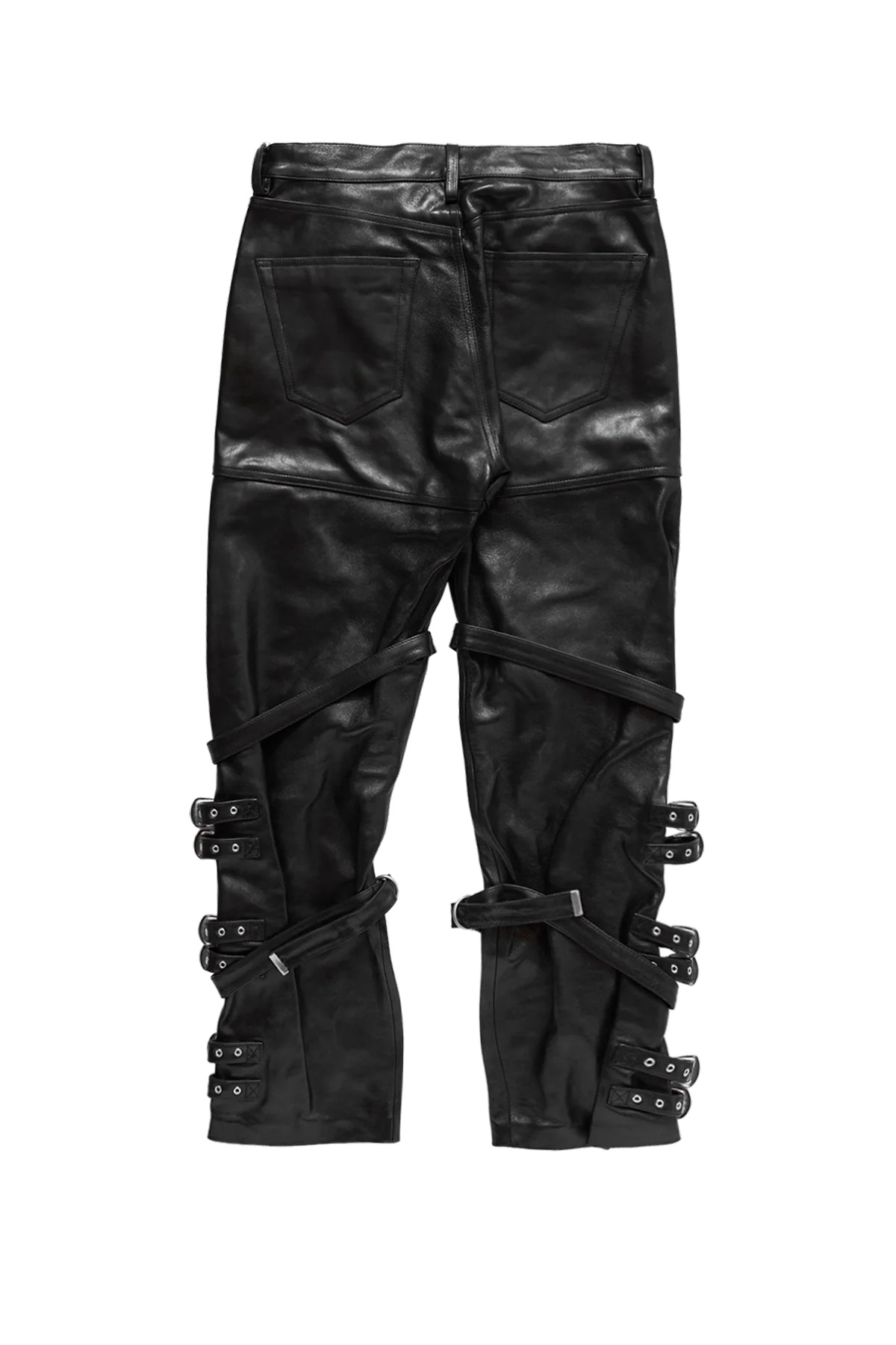 Doublet Buckle Overload Leather Pants Black - 2