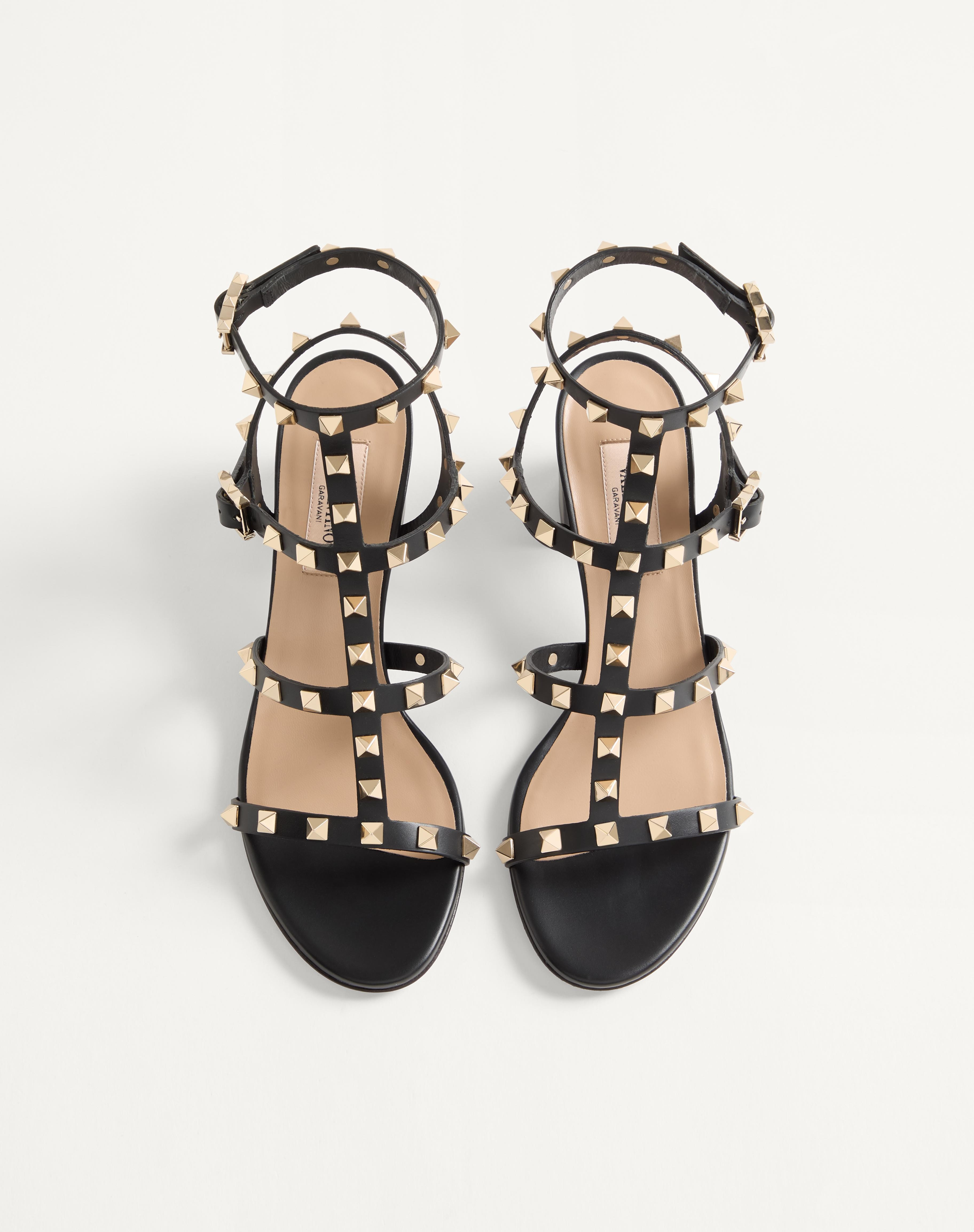 ROCKSTUD CALFSKIN ANKLE STRAP SANDAL 60 MM - 4
