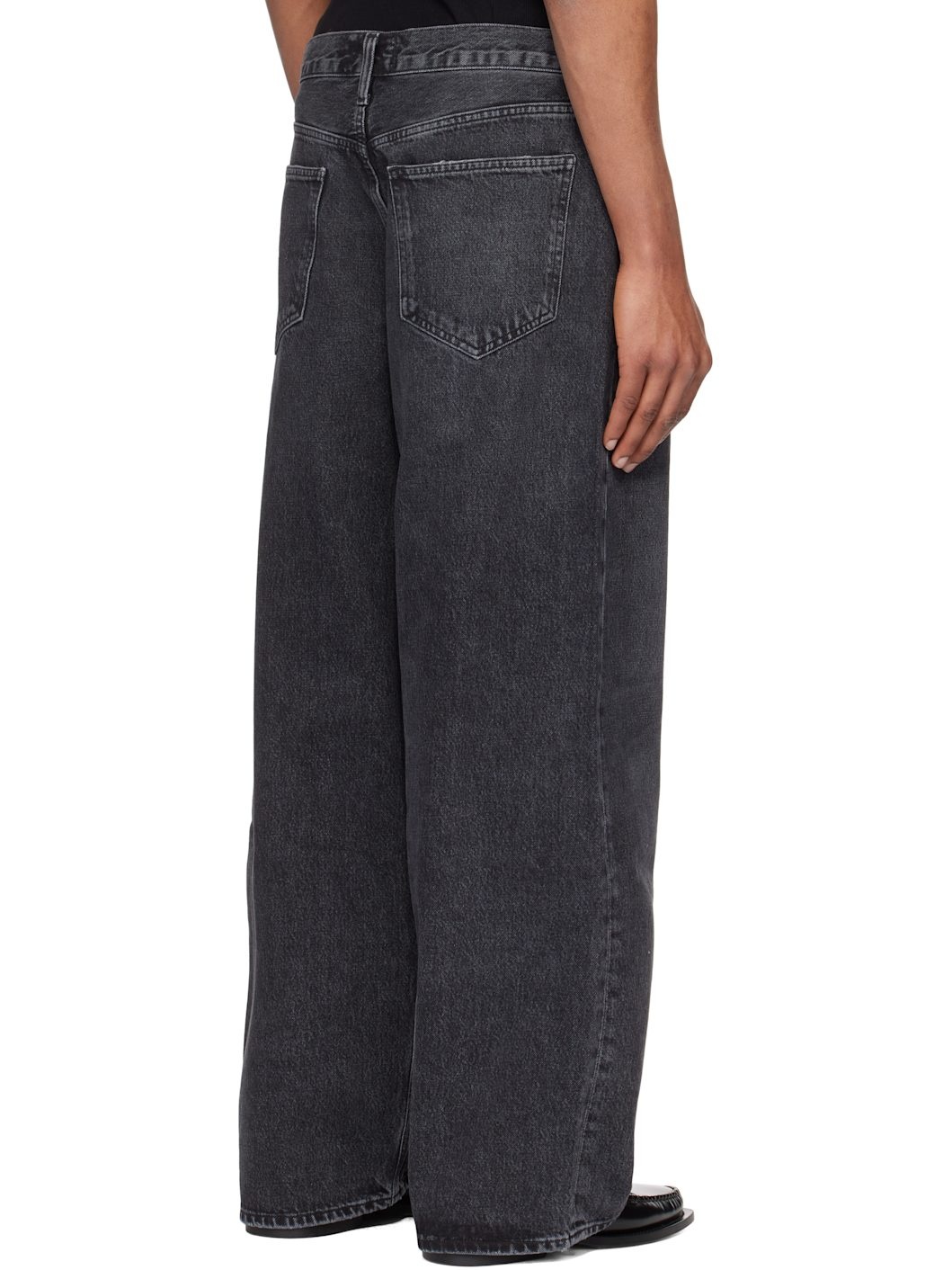 Black Low Slung Baggy Jeans - 3
