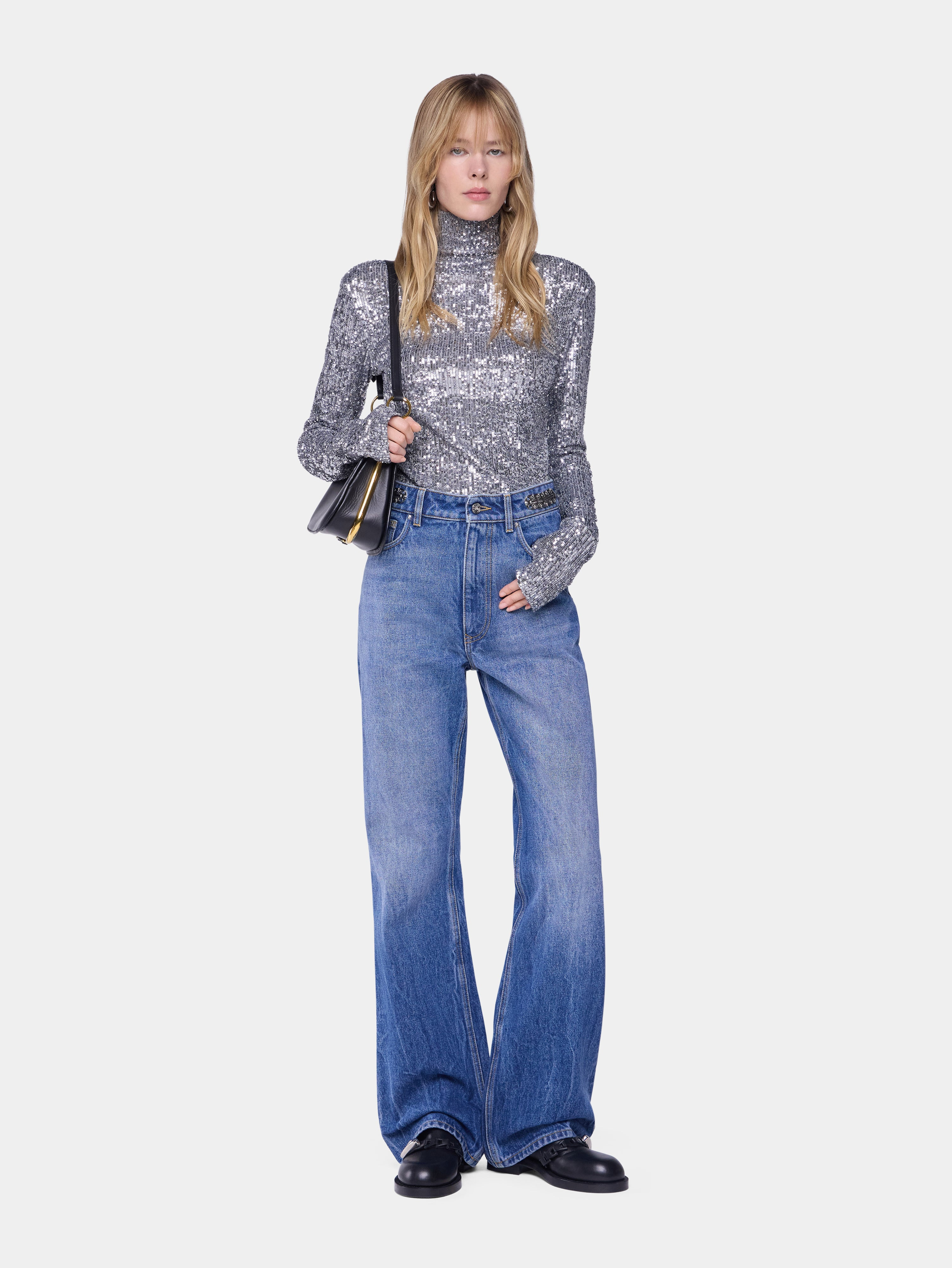 TURTLENECK TOP IN SEQUINS - 2