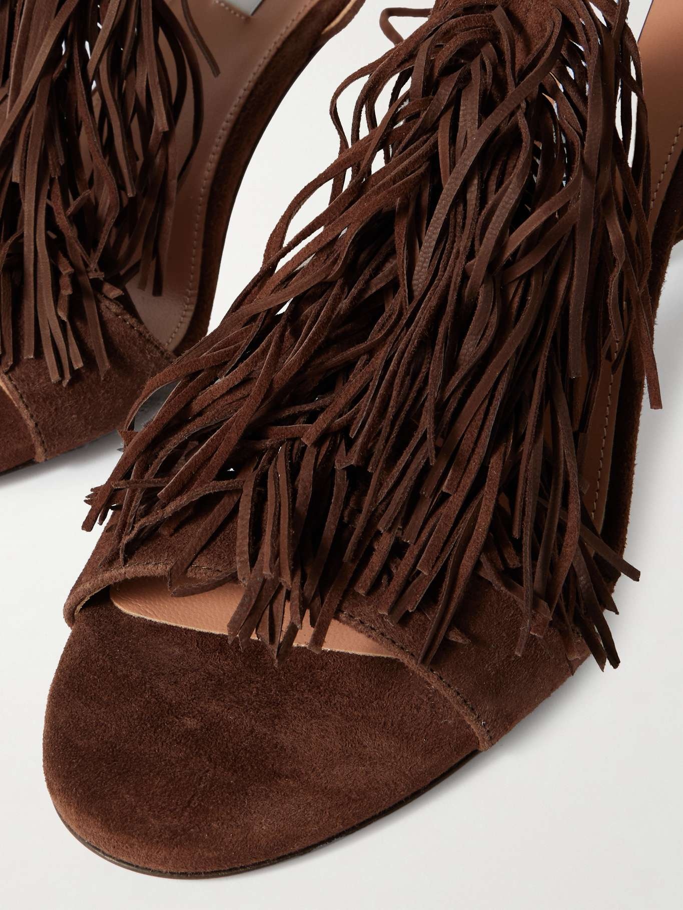 Gytane 85 fringed suede sandals Chocolate - 4