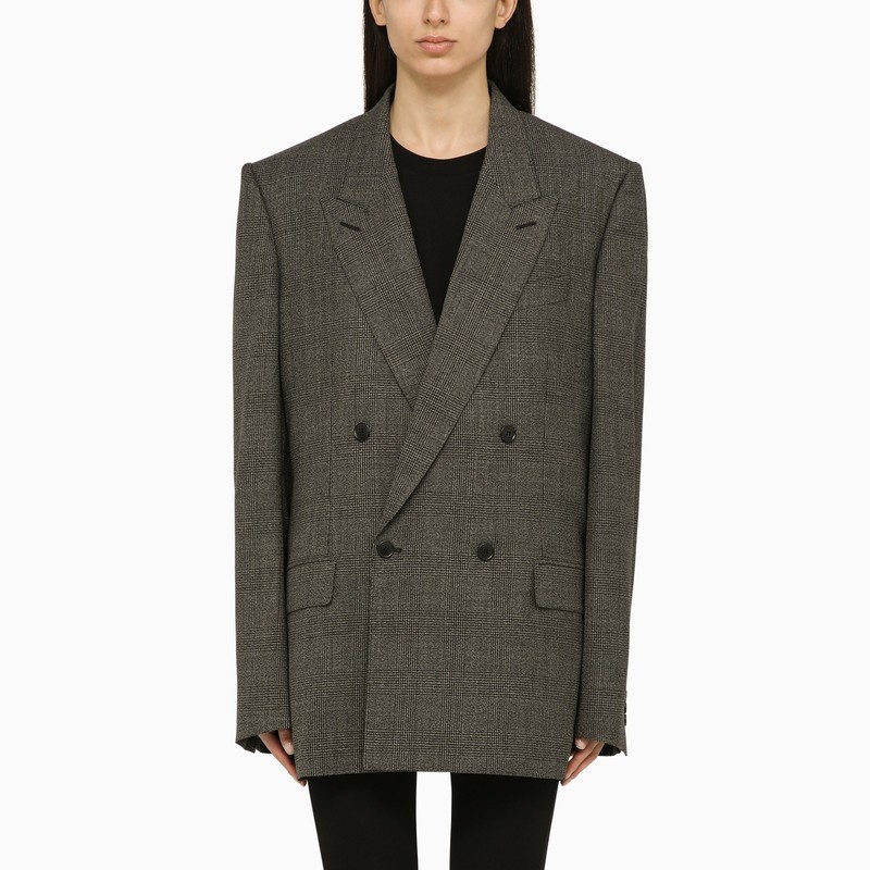 Prince of Wales double-breasted jacket in wool - 1