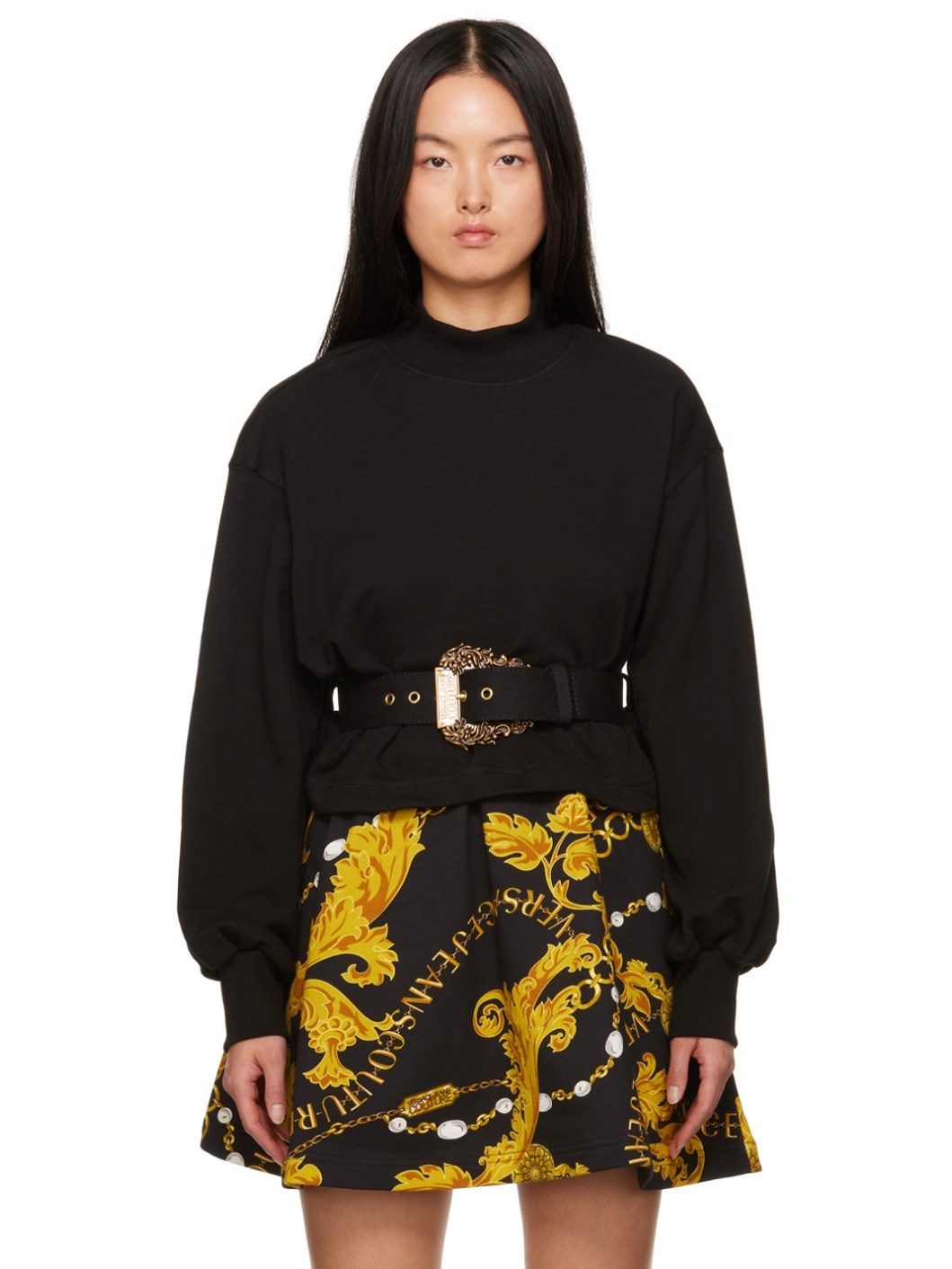 Black Belted Sweatshirt - 1