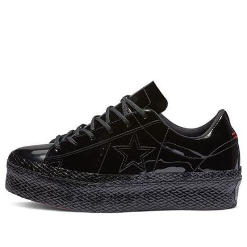 (WMNS) Converse One Star Platform Ox 'Patent Black' 562604C - 1