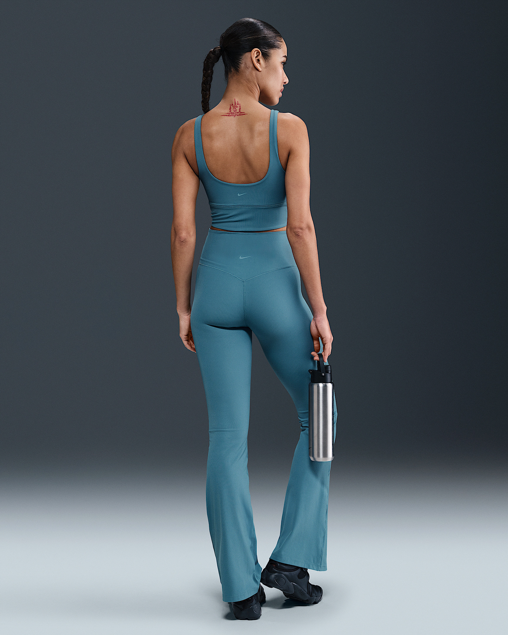 Nike Zenvy Rib Women's Gentle-Support High-Waisted Flared Leggings - 4