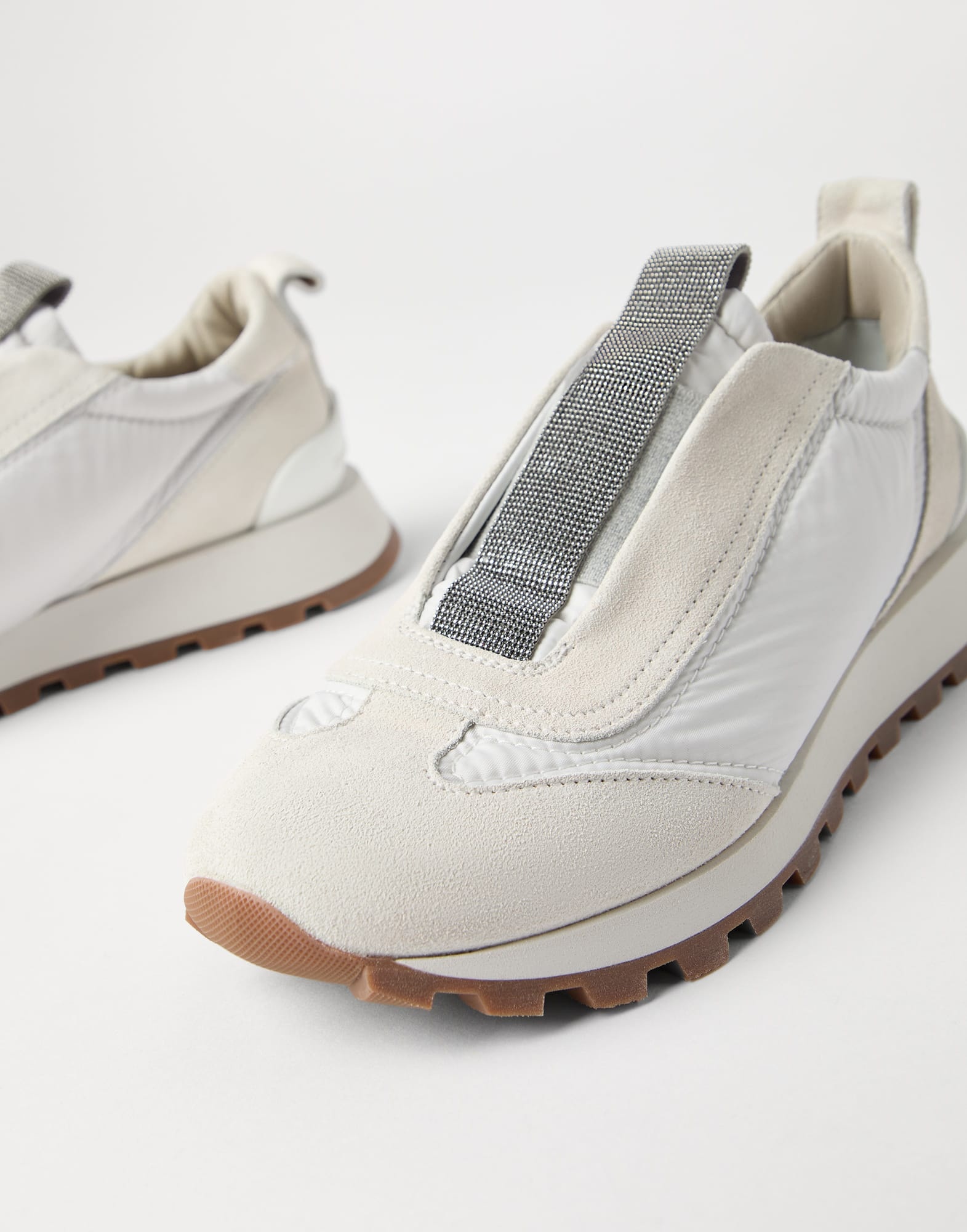 Suede and techno fabric runners with precious detail - 3