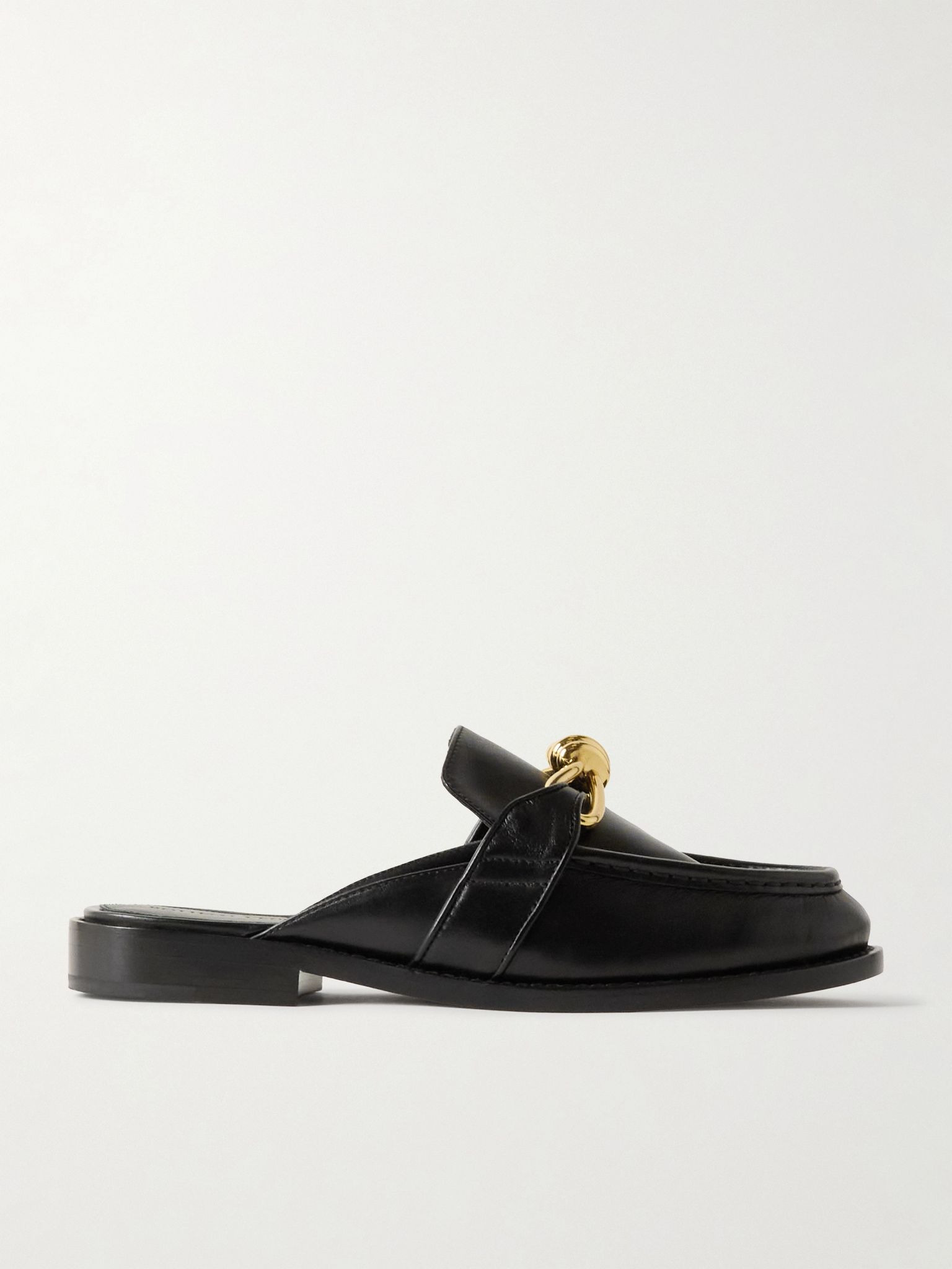Astaire embellished leather slippers Black - 1