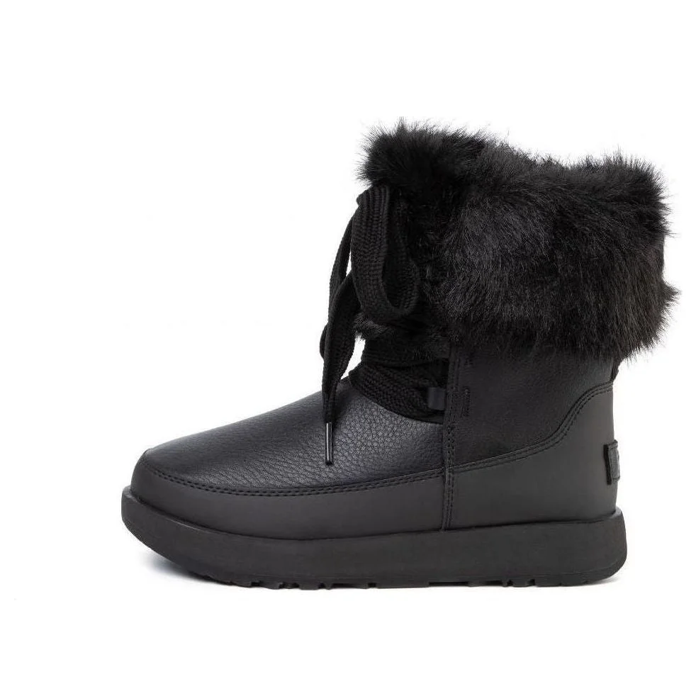 (WMNS) UGG Gracie Waterproof Black Leather Lace Up Boots 'Black' 1105769-BLK - 1