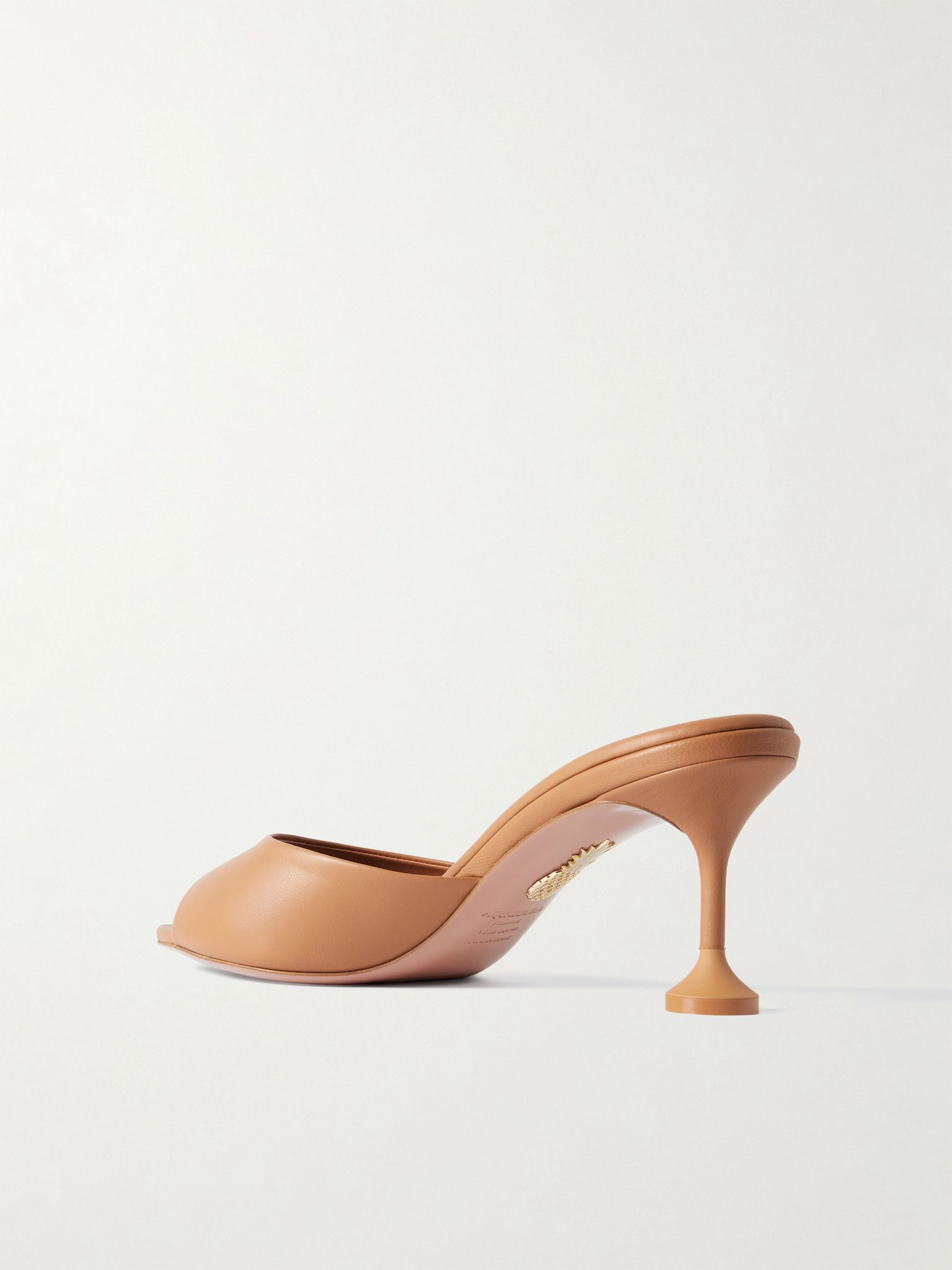 Bisous 65 leather mules Camel - 3