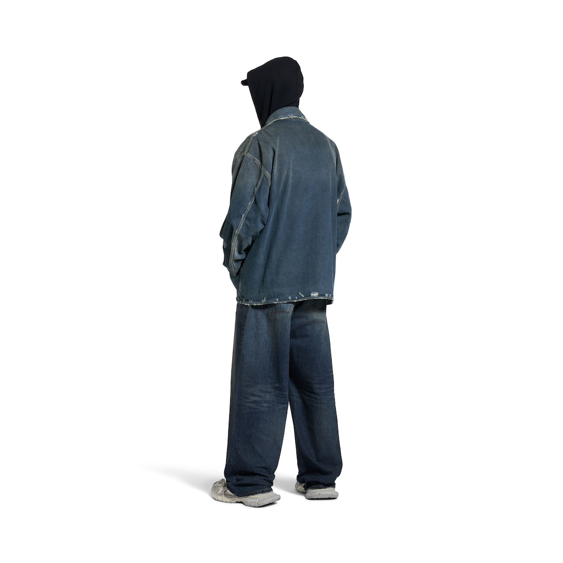 Men's Zip-up Denim Jacket in Blue - 4
