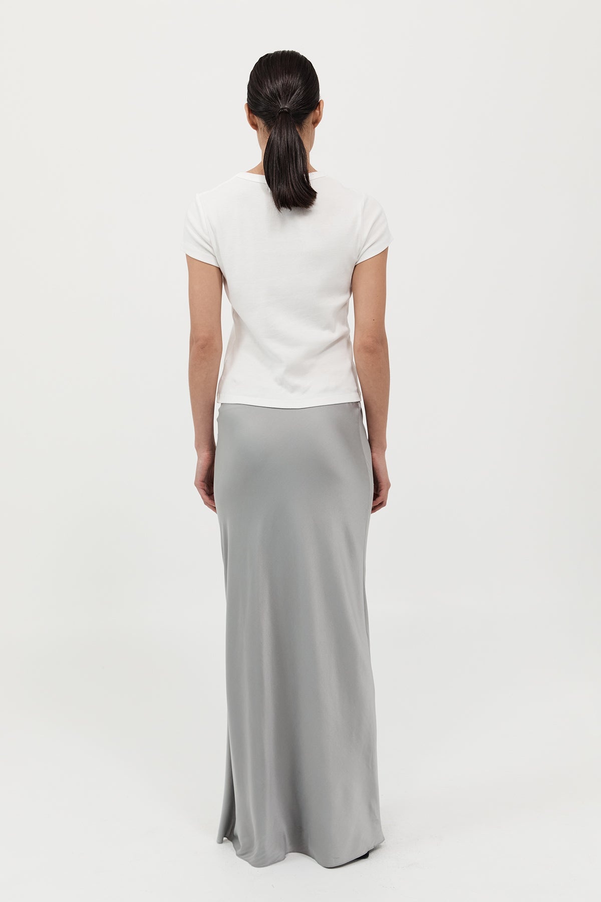 Bias Slip Skirt - Silver - 5