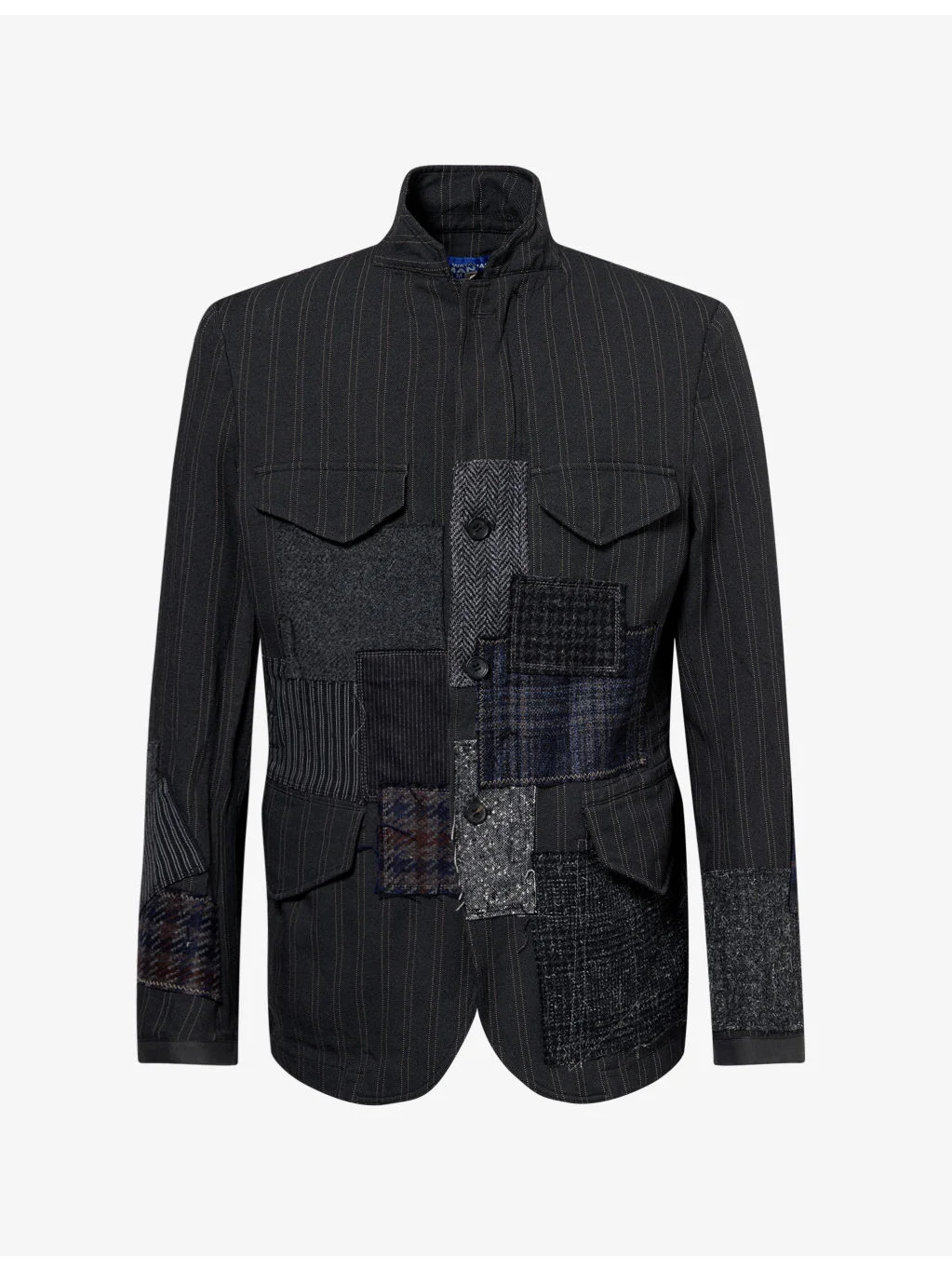 Patchwork Zip Woven Blazer - 1