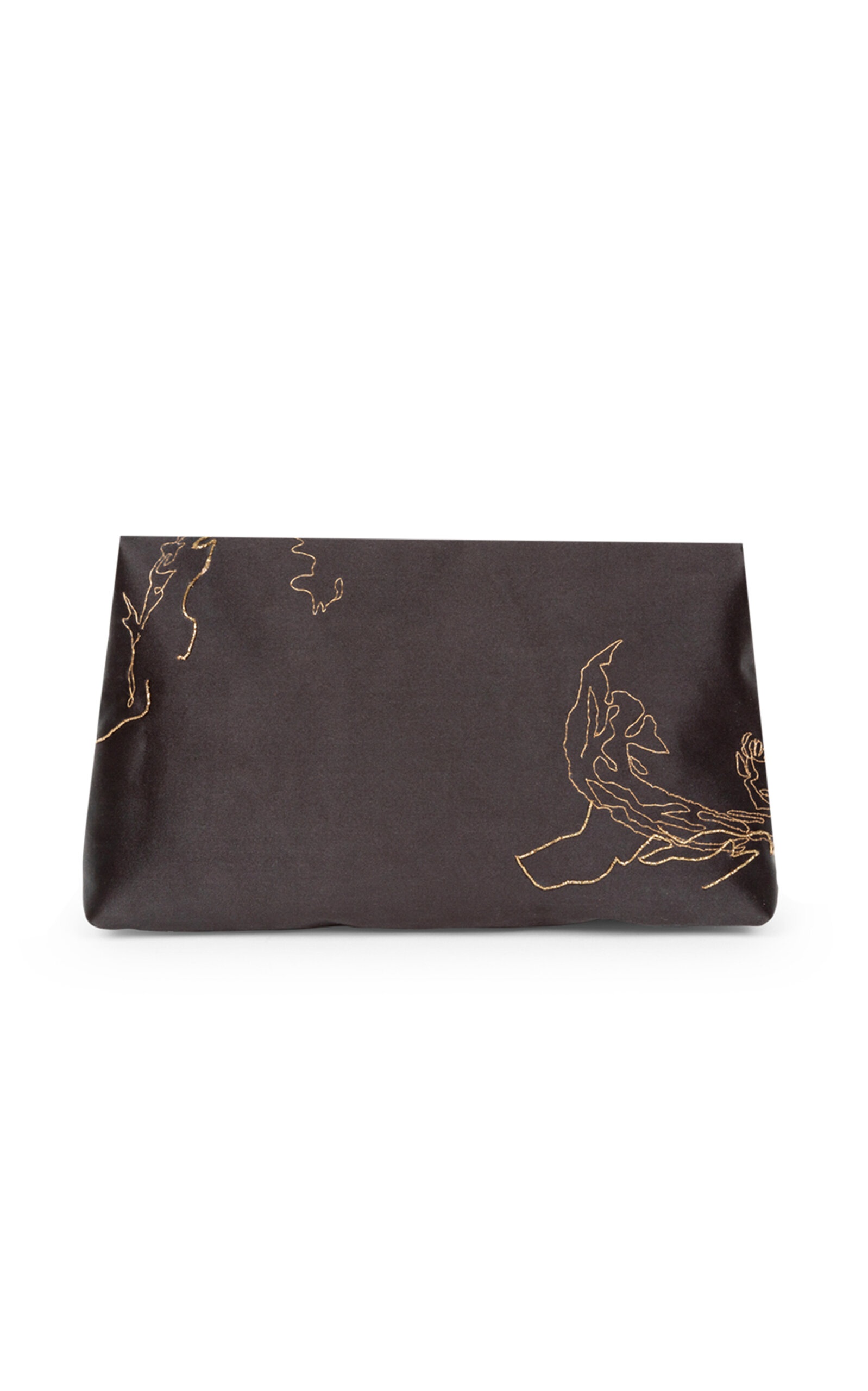 Embellished Satin Envelope Clutch black - 3