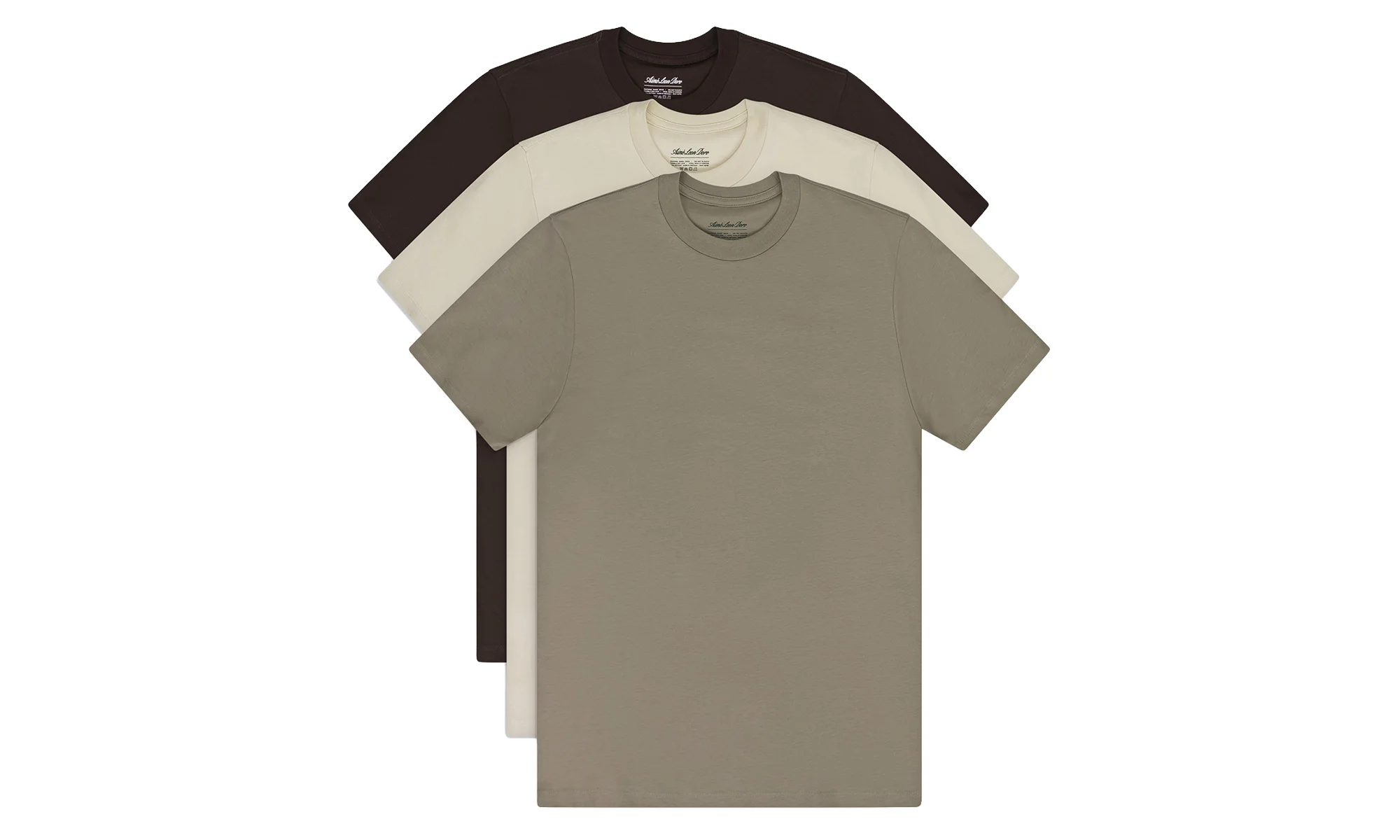 Multi-Color T-Shirt (3-Pack) "Green / Brown / Beige" SS24CT050 BONE WHITE LAUREL OAK HOT FUDGE - 1