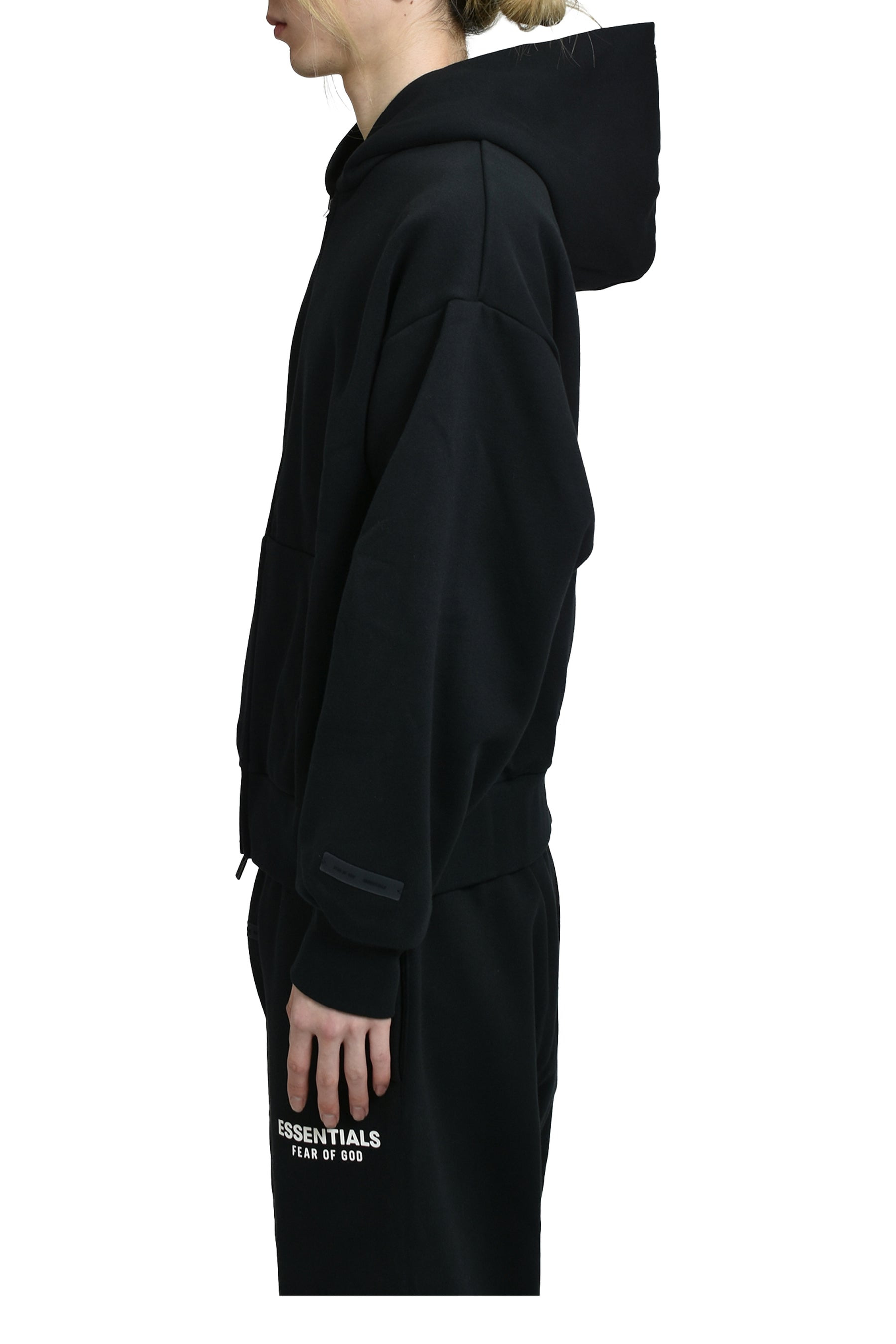 CLASSIC FIT FLEECE ZIP UP HOODIE / JET BLK - 3